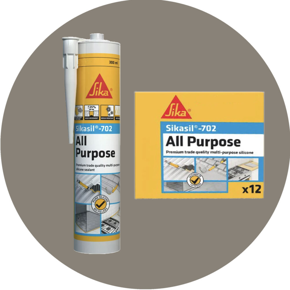 Sika SikaSil 702 Premium Pure Silicon Sealant - 12 x 300g Taupe Variation Image