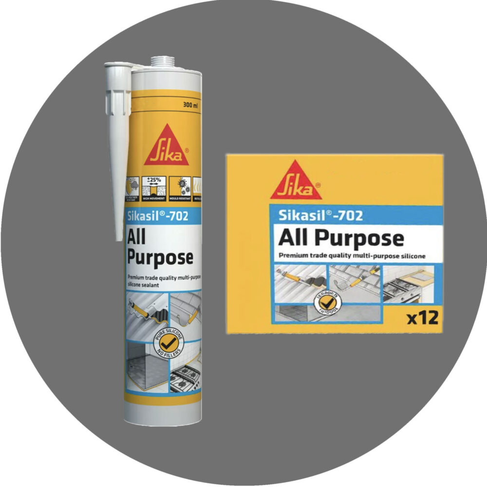 Sika SikaSil 702 Premium Pure Silicon Sealant - 12 x 300g Bluestone Variation Image
