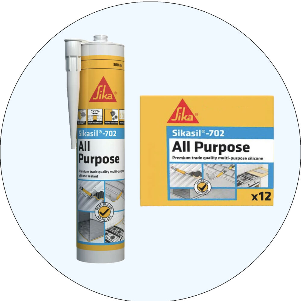 Sika SikaSil 702 Premium Pure Silicon Sealant - 12 x 300g Translucent Variation Image
