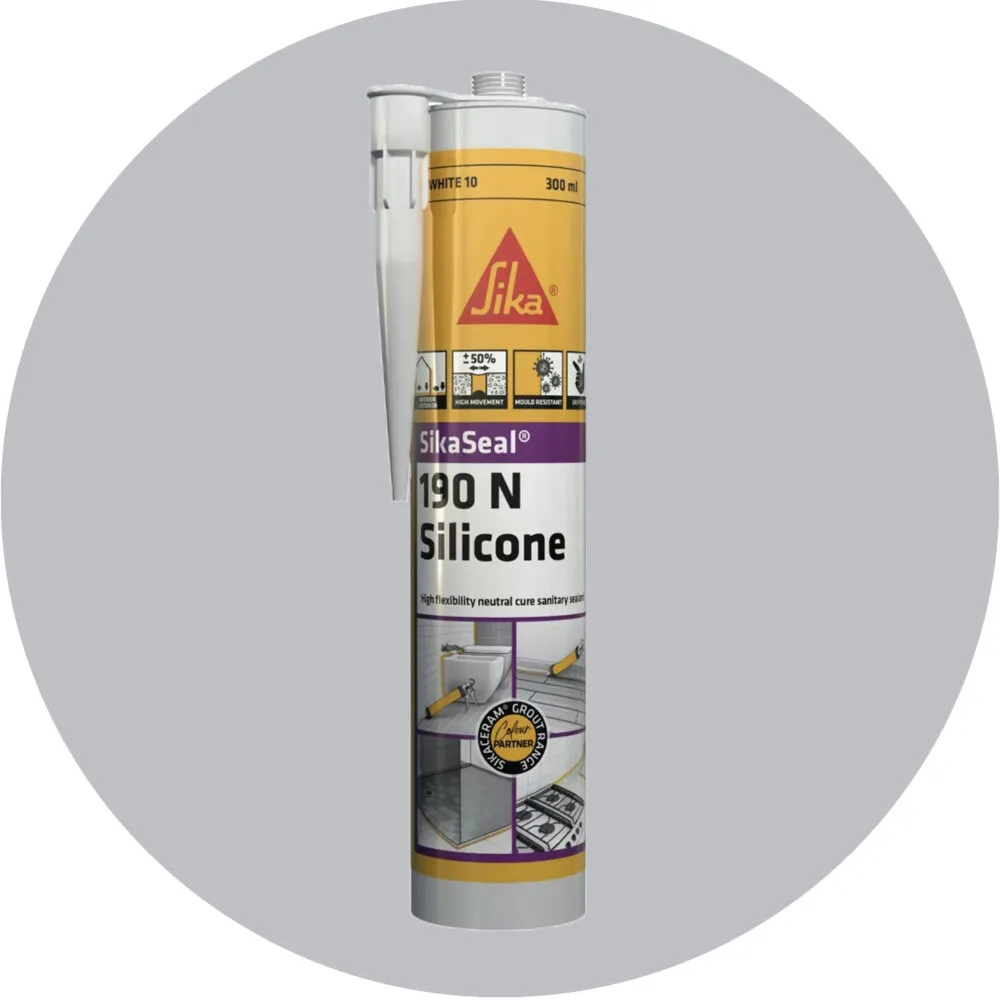 Sika SikaSeal 190N High Flexibility Silicon Sealant - 1 x Silver Grey 13 Variation Image