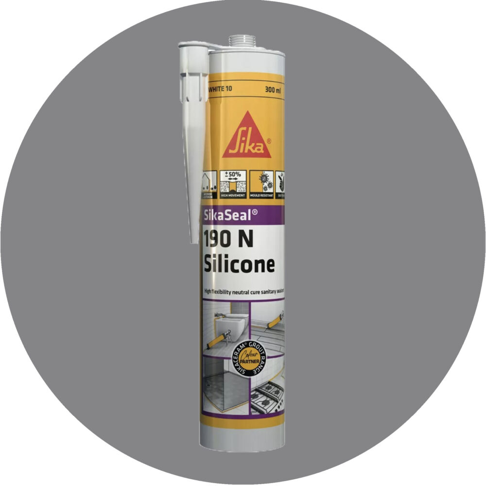 Sika SikaSeal 190N High Flexibility Silicon Sealant - 1 x Platinum Grey 25 Variation Image