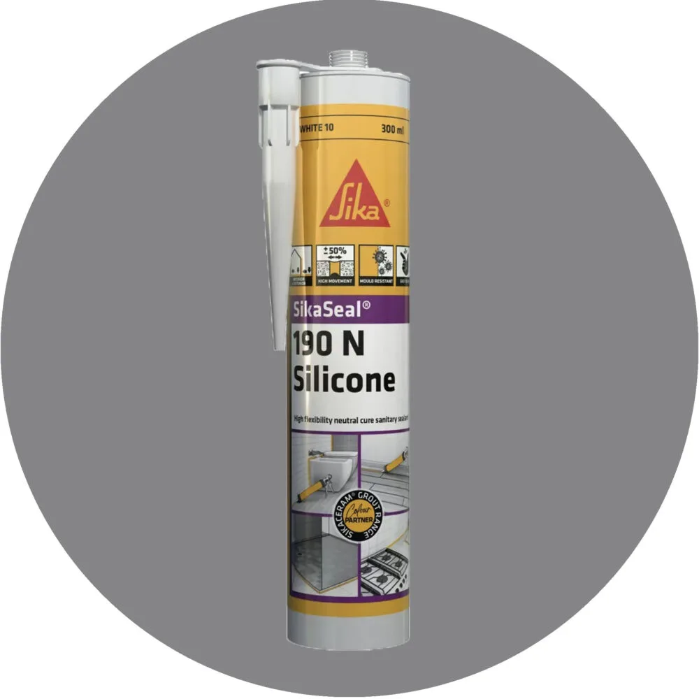Sika SikaSeal 190N High Flexibility Silicon Sealant - 1 x Platinum Grey 25 Variation Image