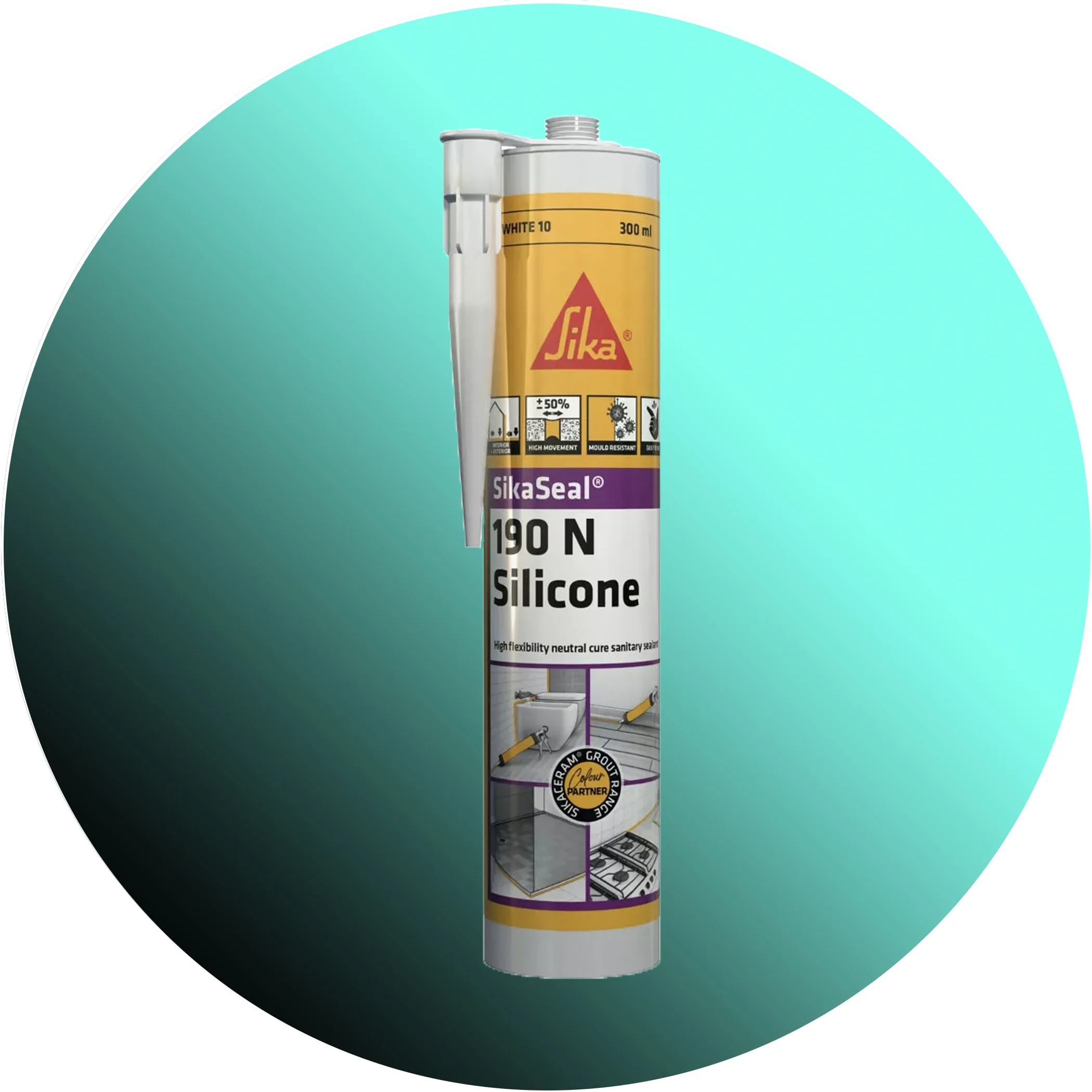 Sika SikaSeal 190N High Flexibility Silicon Sealant - Product Image