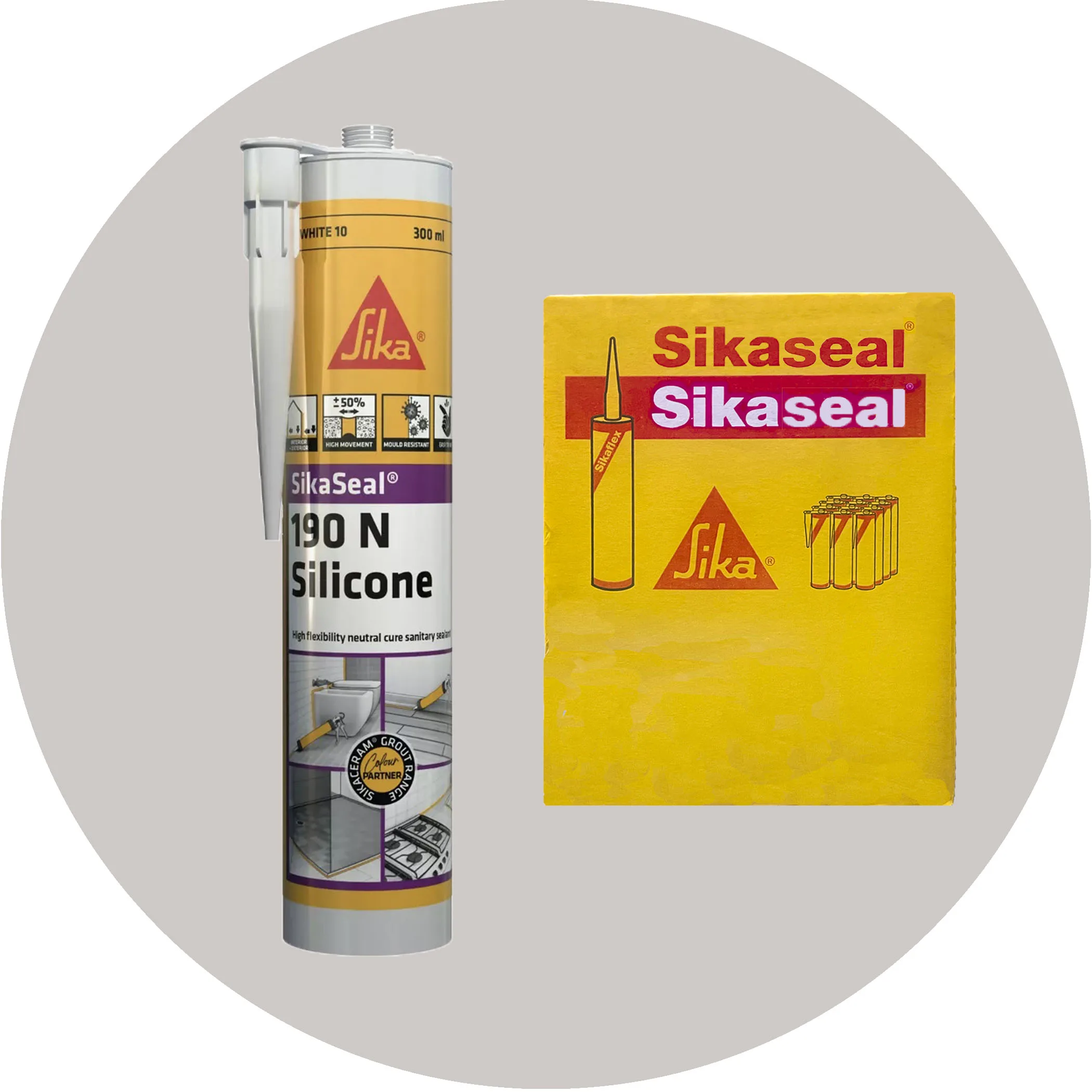 Sika SikaSeal 190N High Flexibility Silicon Sealant - 12 x Manhattan 16 Variation Image