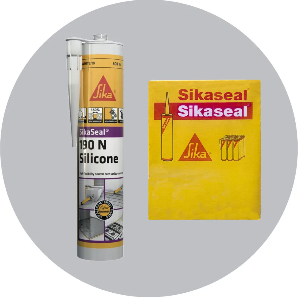 Sika SikaSeal 190N High Flexibility Silicon Sealant - 12 x Silver Grey 13 Variation Image