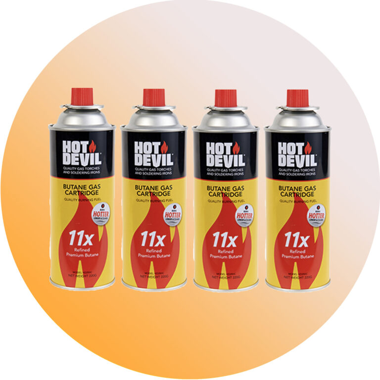 Hot Devil Purified Butane Gas Cartridge - 4 Pack Product Image
