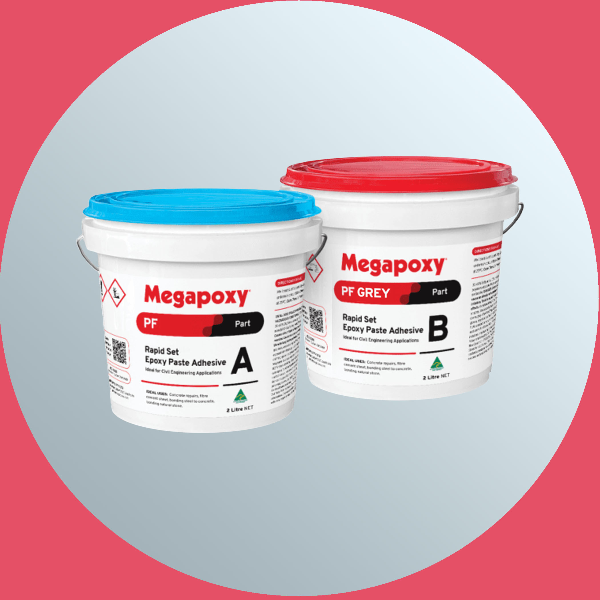 Megapoxy PF Rapid Set Epoxy Paste Adhesive - Grey 4 Litre Variation Image