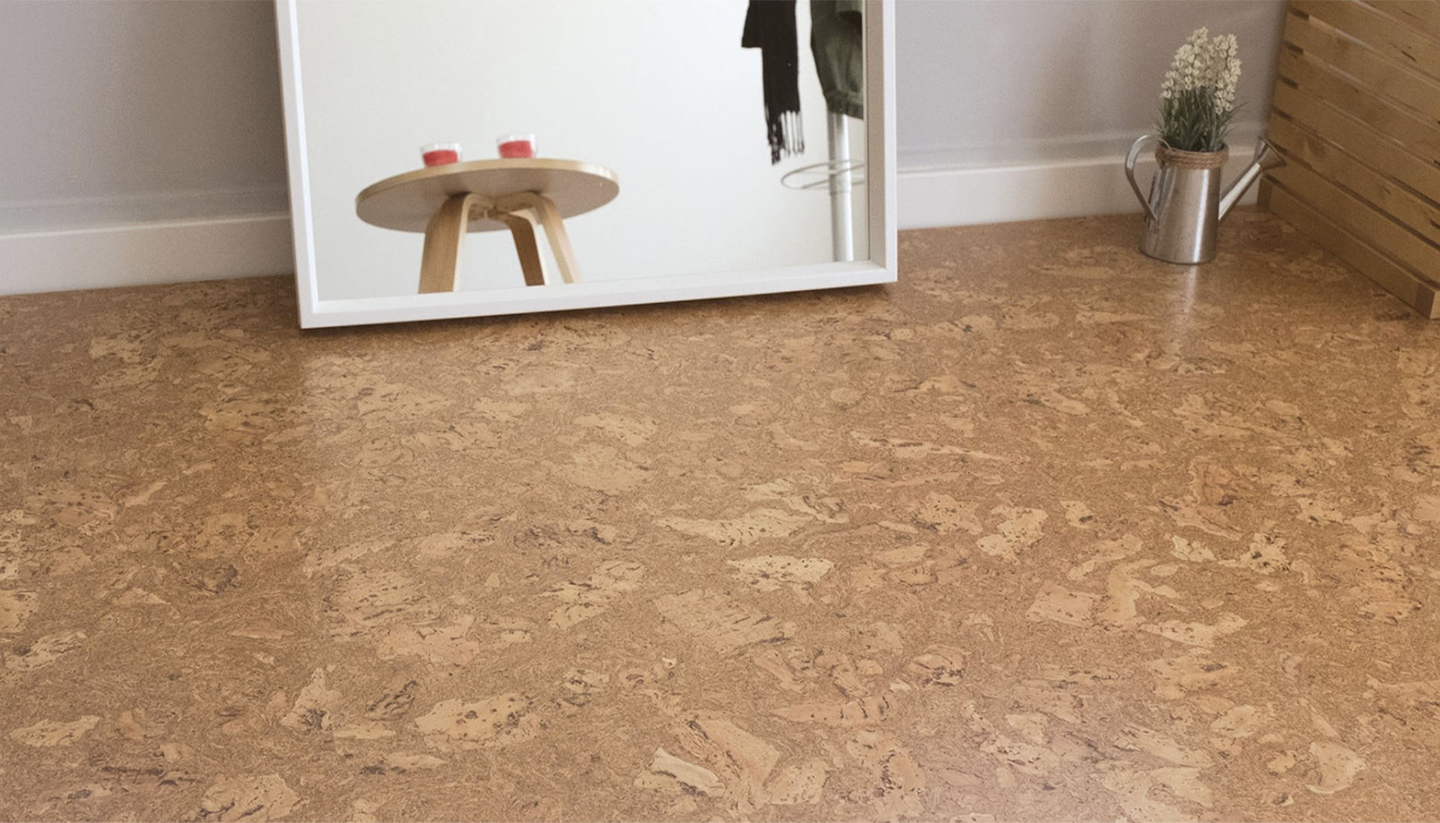 CorkArt Traditional Cork Floating Flooring in Burl Finish - Gallery Image