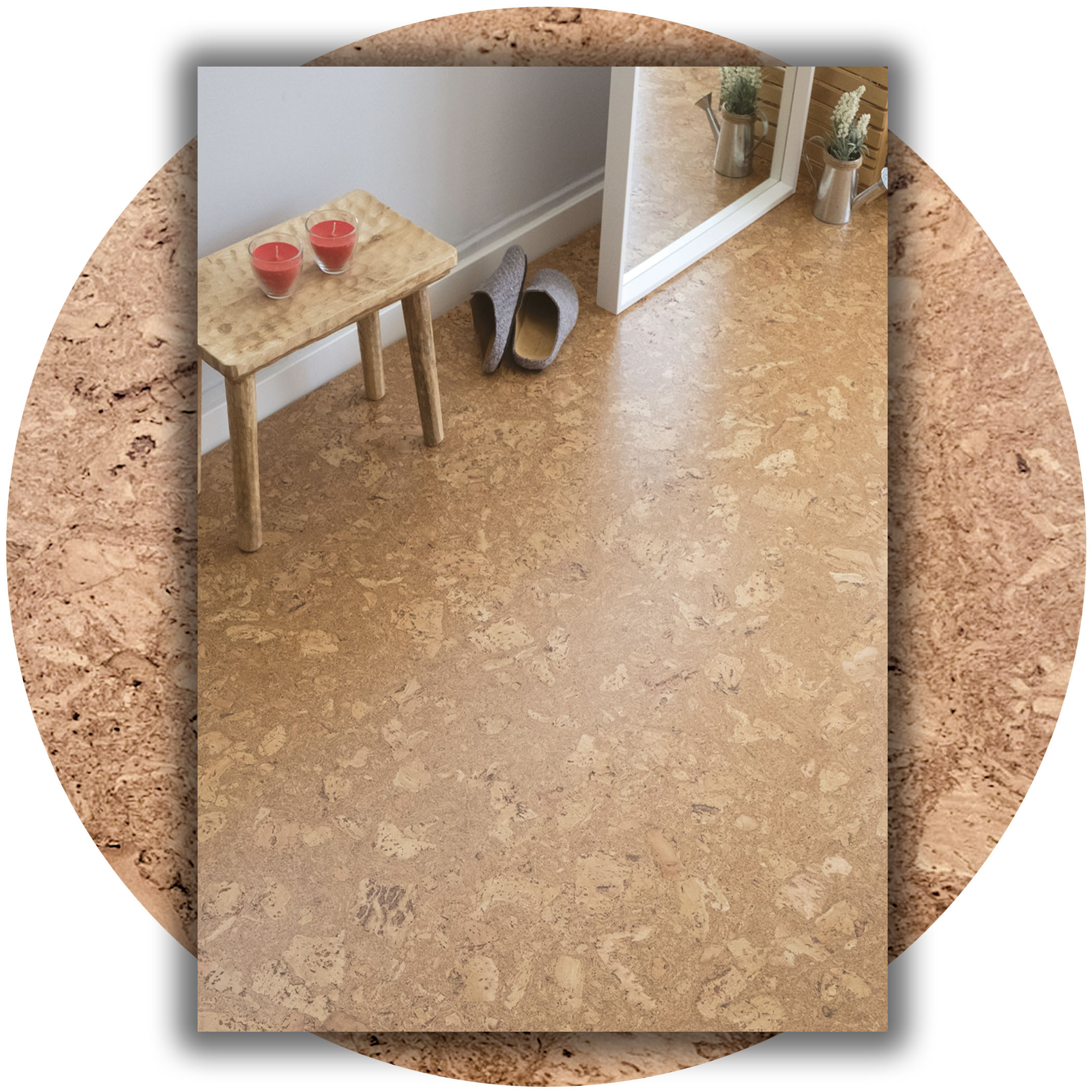 CorkArt Traditional Cork Floating Flooring in Burl Finish - Product Image