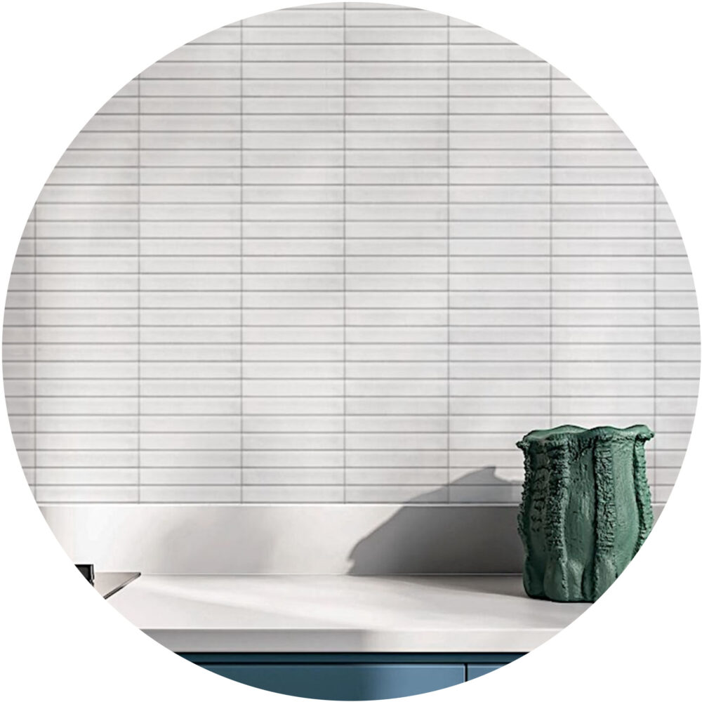 Striatura Finger Subway Tile - Satin White - Product Image