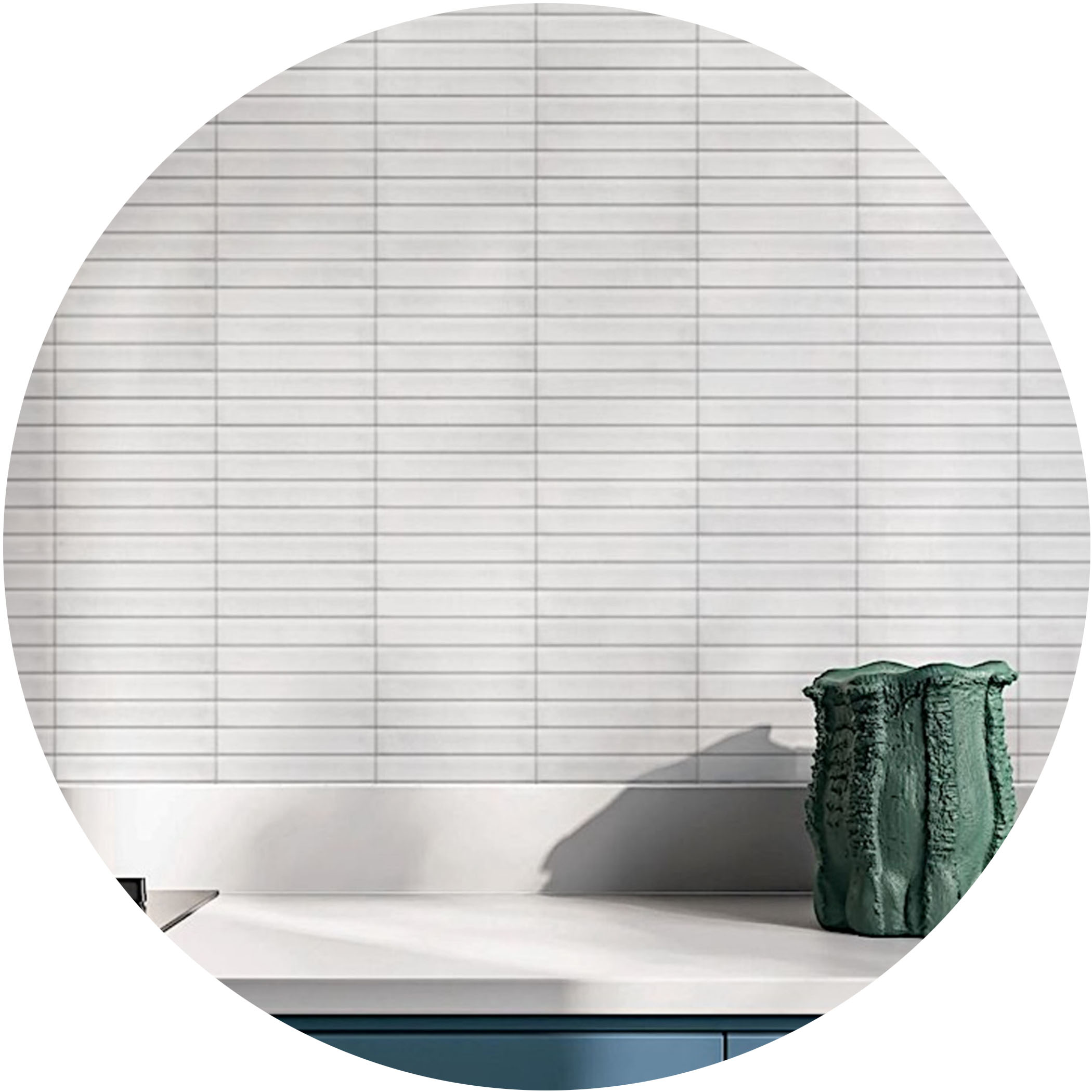 Striatura Finger Subway Tile - Satin White - Product Image
