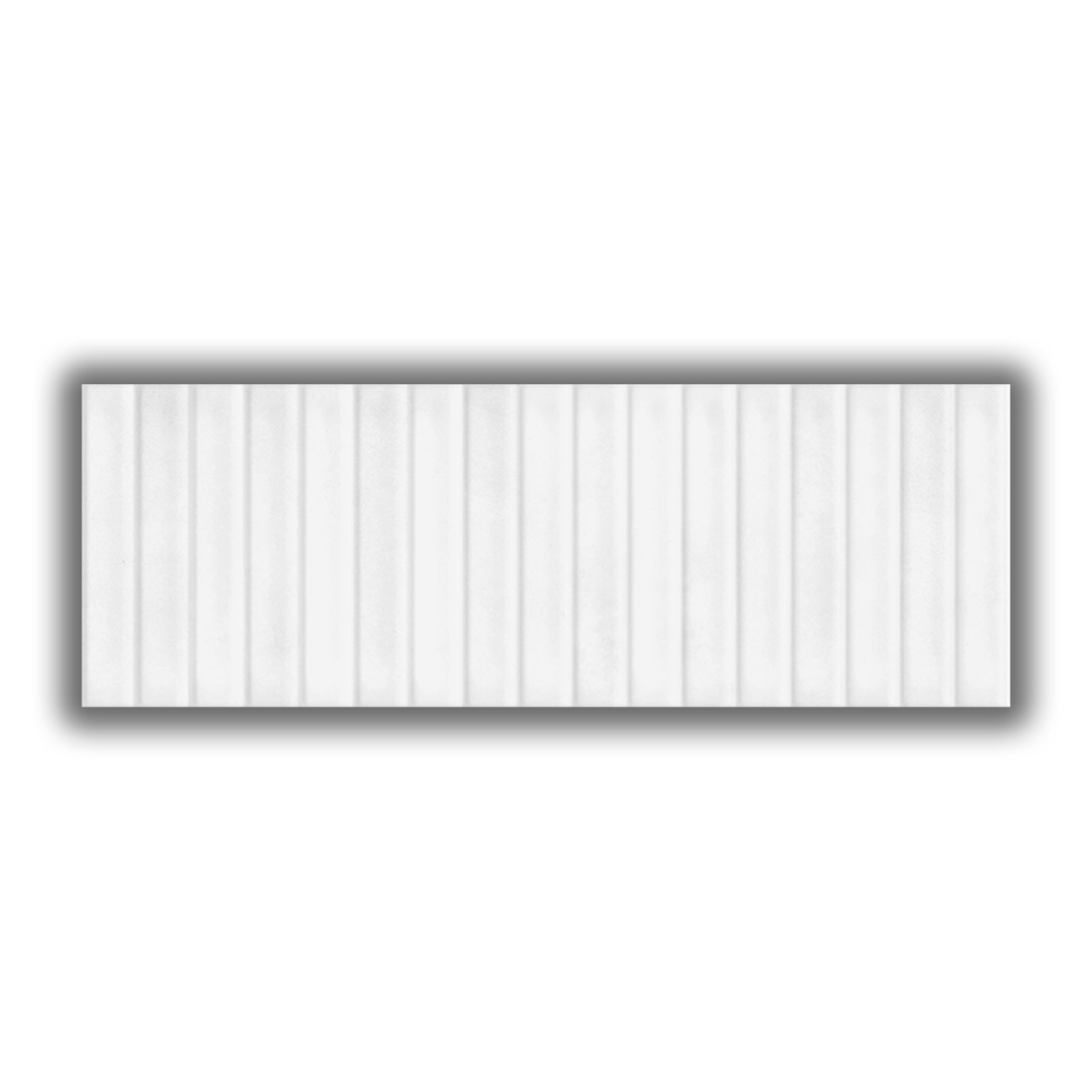 Striatura Finger Subway Tile - Satin White - Gallery Image