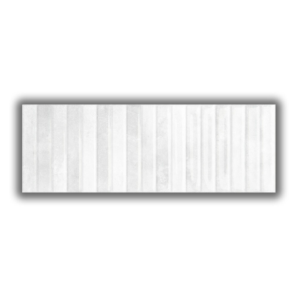 Striatura Finger Subway Tile - Gloss White - Gallery Image