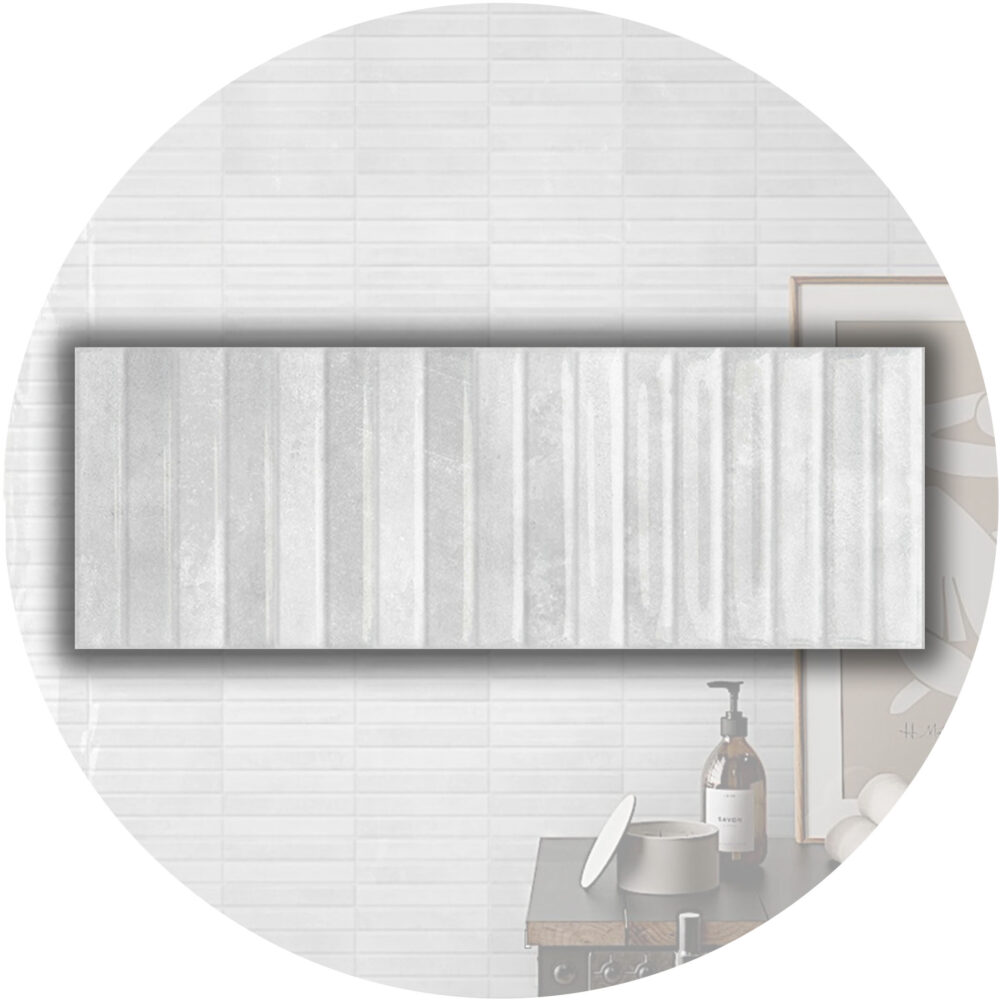 Striatura Finger Subway Tile - Antique Grey - Gallery Image