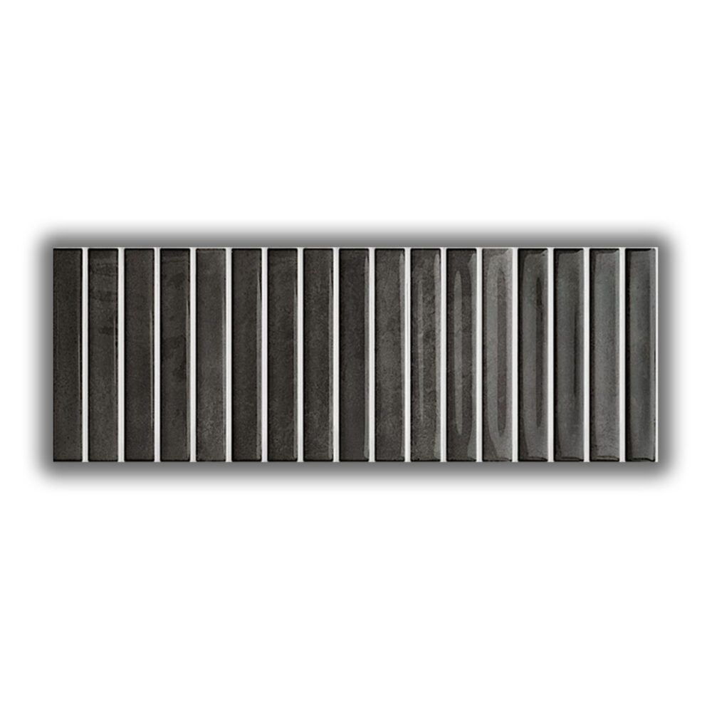 Striatura Finger Subway Tile - Charcoal - Gallery Image