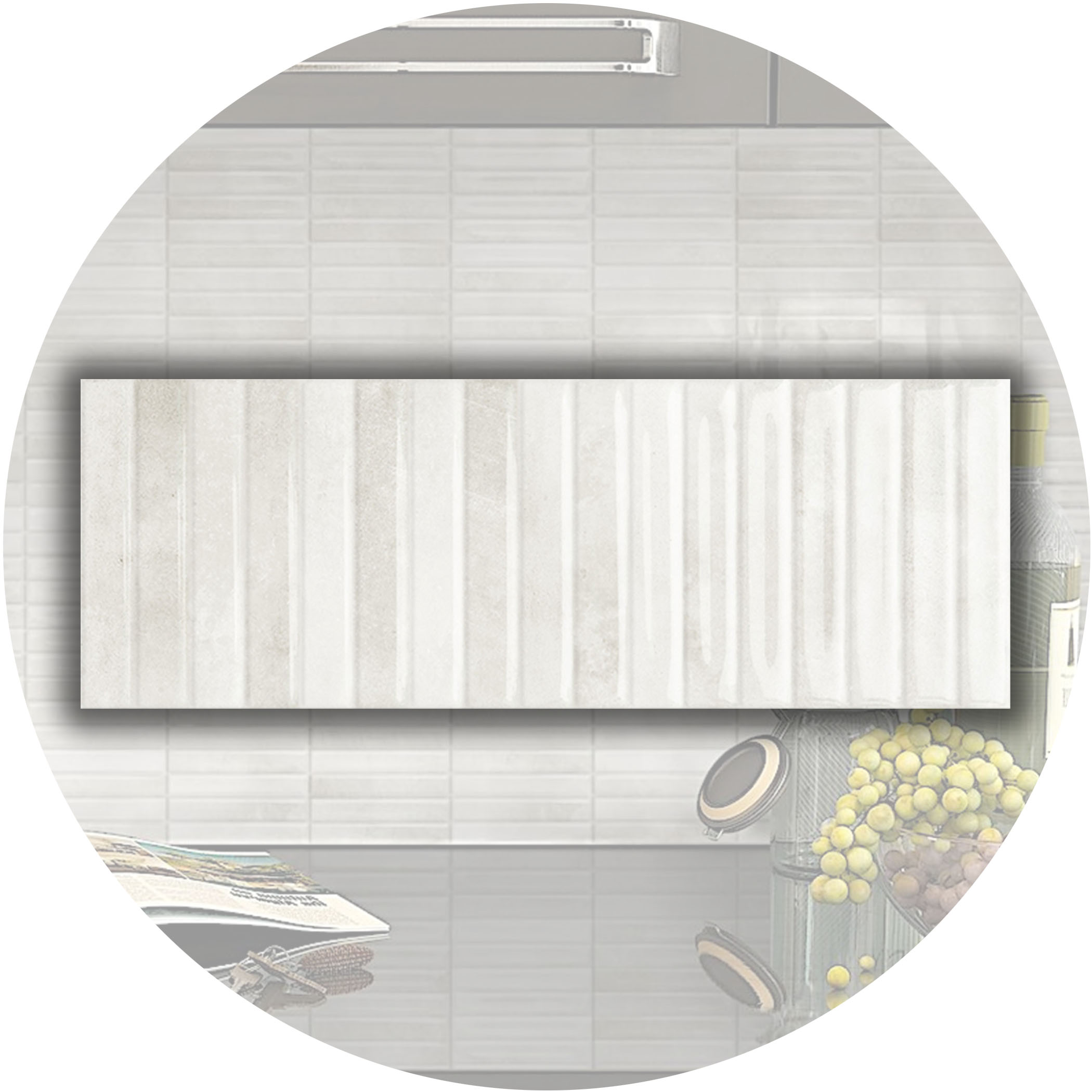 Striatura Finger Subway Tile - Vanilla Ivory - Gallery Image