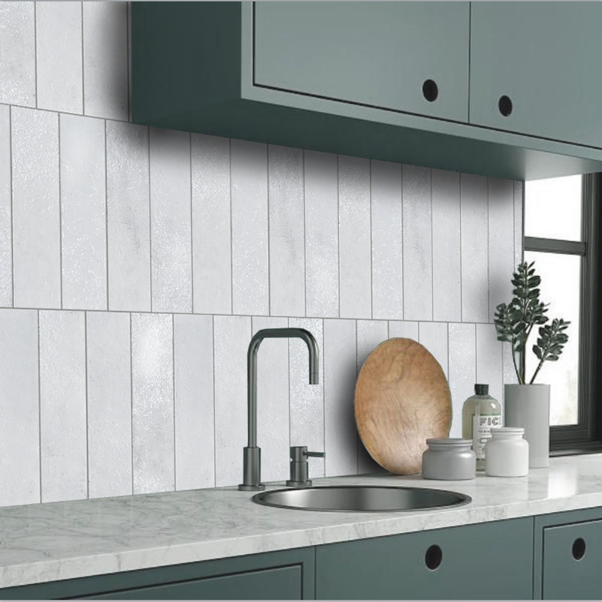 Mussa Subway Tile - White - Gallery Image