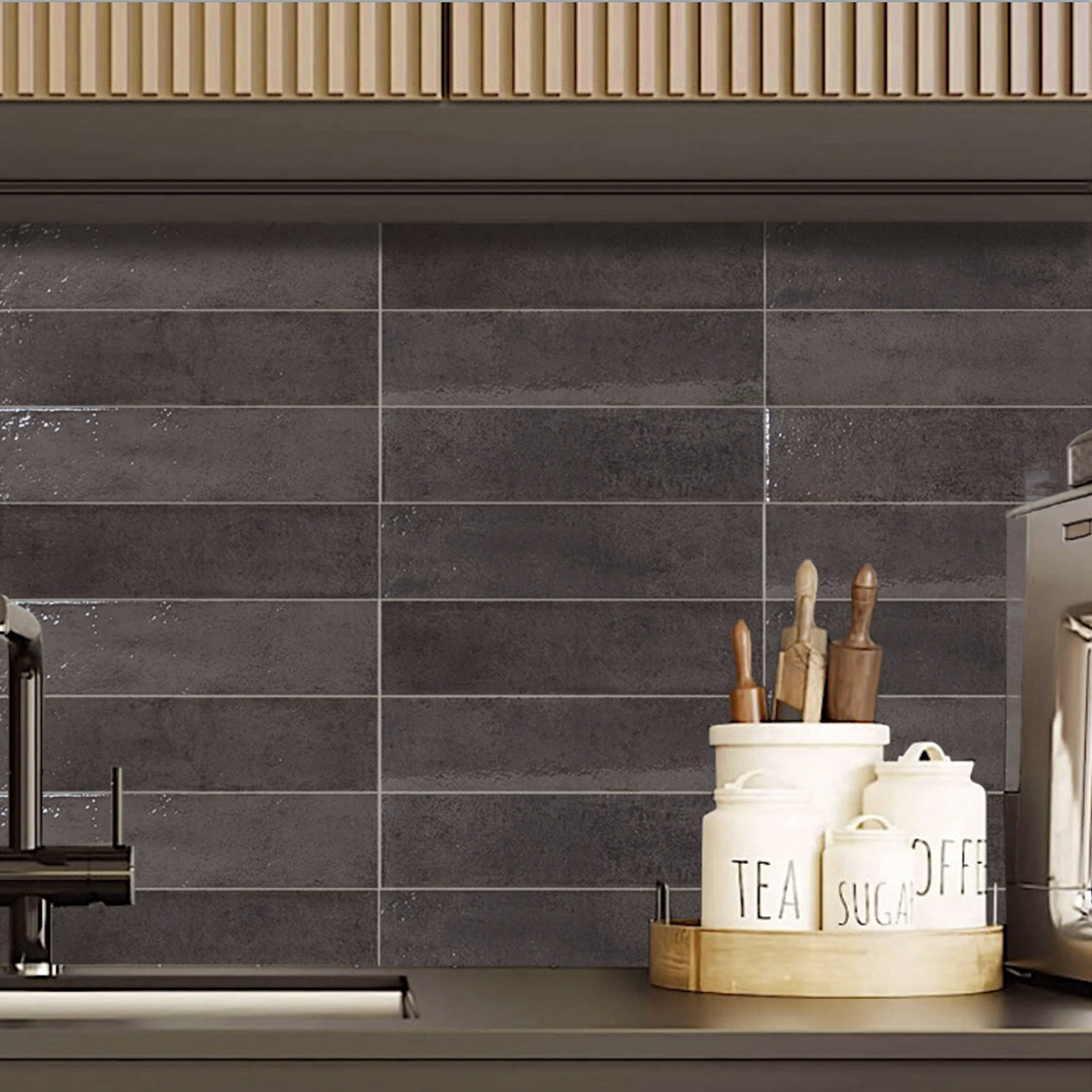 Mussa Subway Tile - Anthracite - Gallery Image