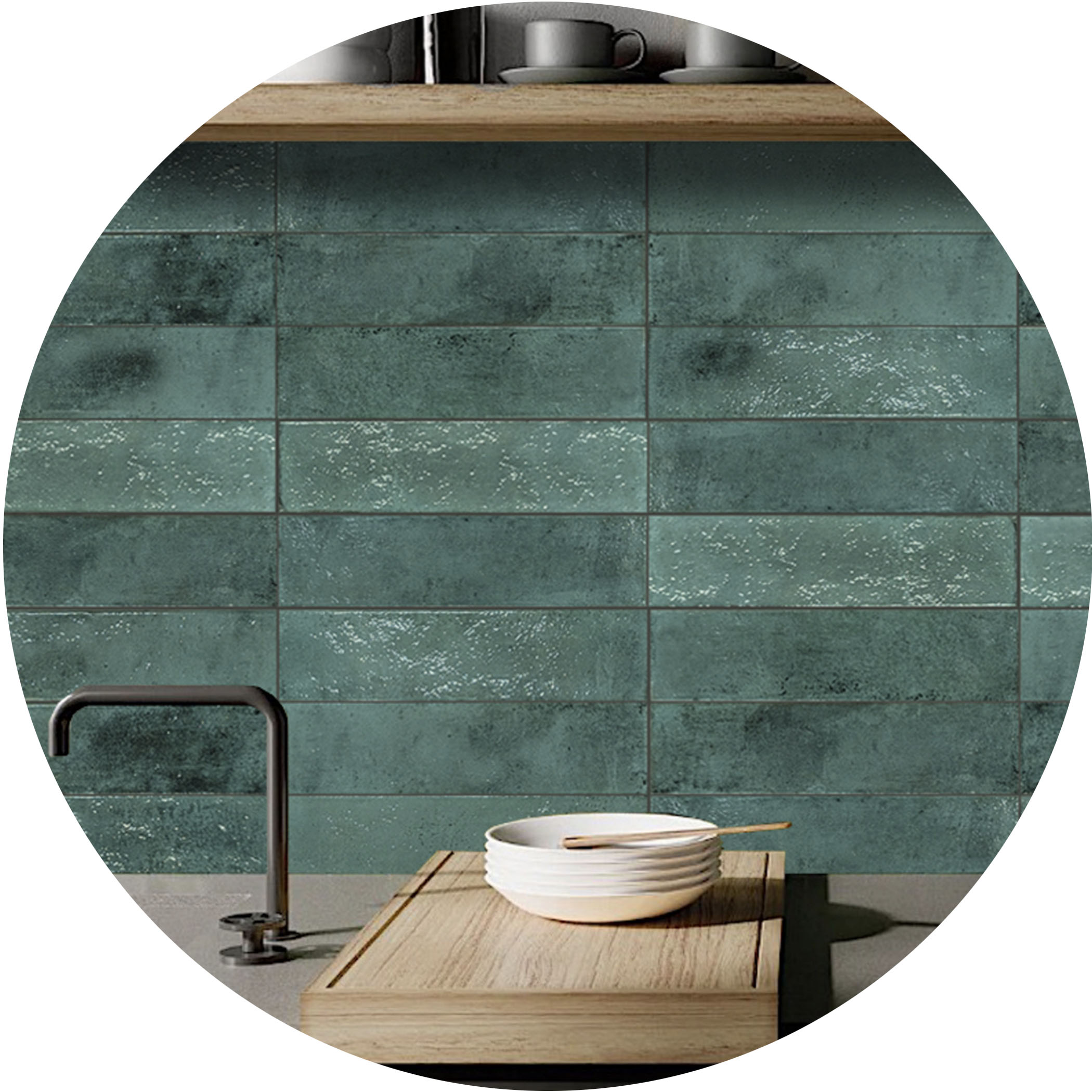 Mussa Subway Tile - Green - Product Image
