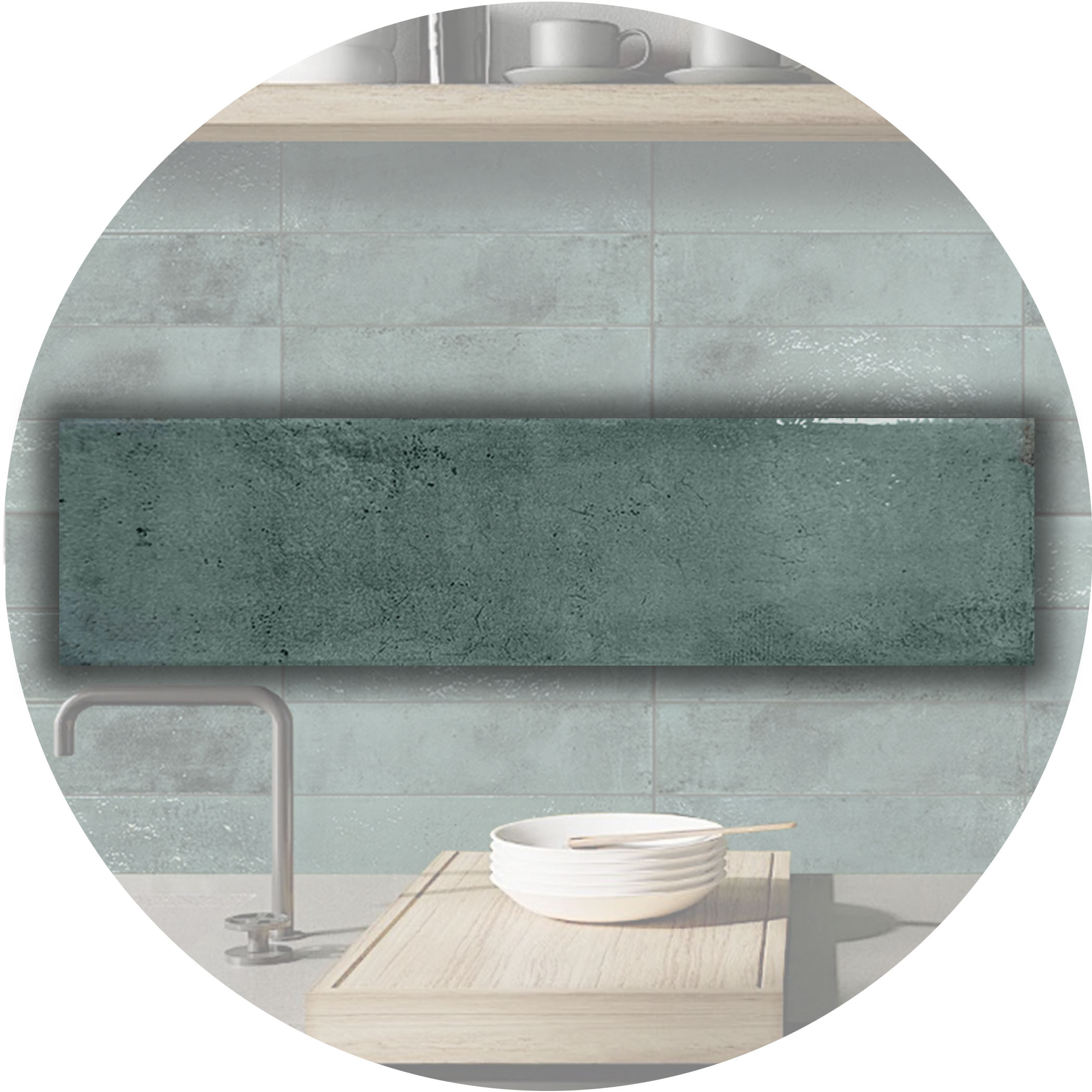 Mussa Subway Tile - Green - Gallery Image