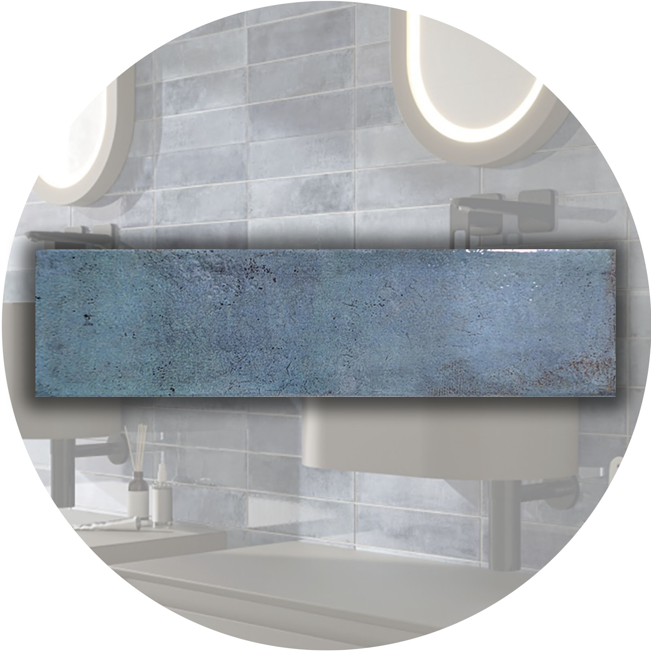 Mussa Subway Tile - Blue - Gallery Image