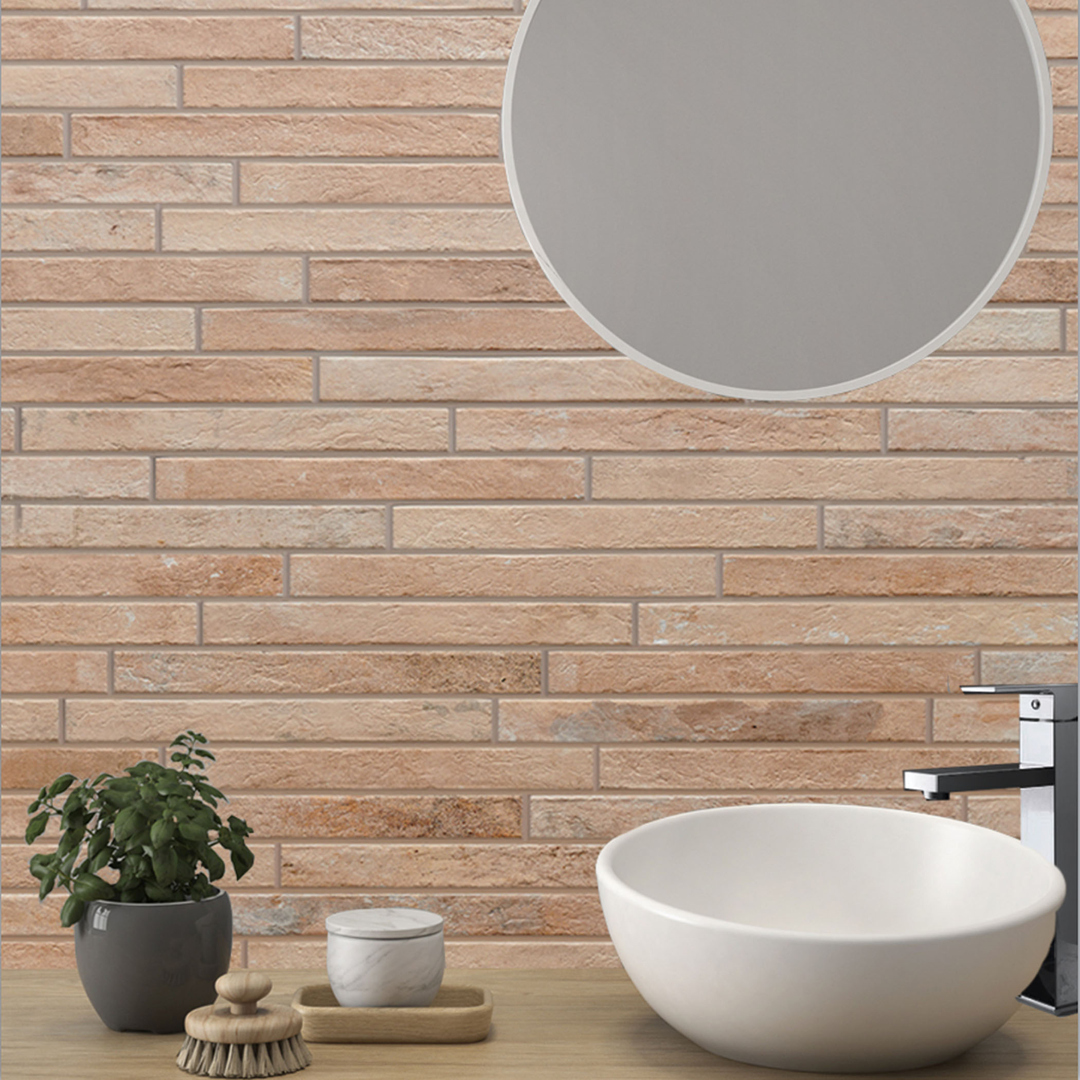 Nolita Extra Slim Porcelain Subway Tile - Sand - Gallery Image