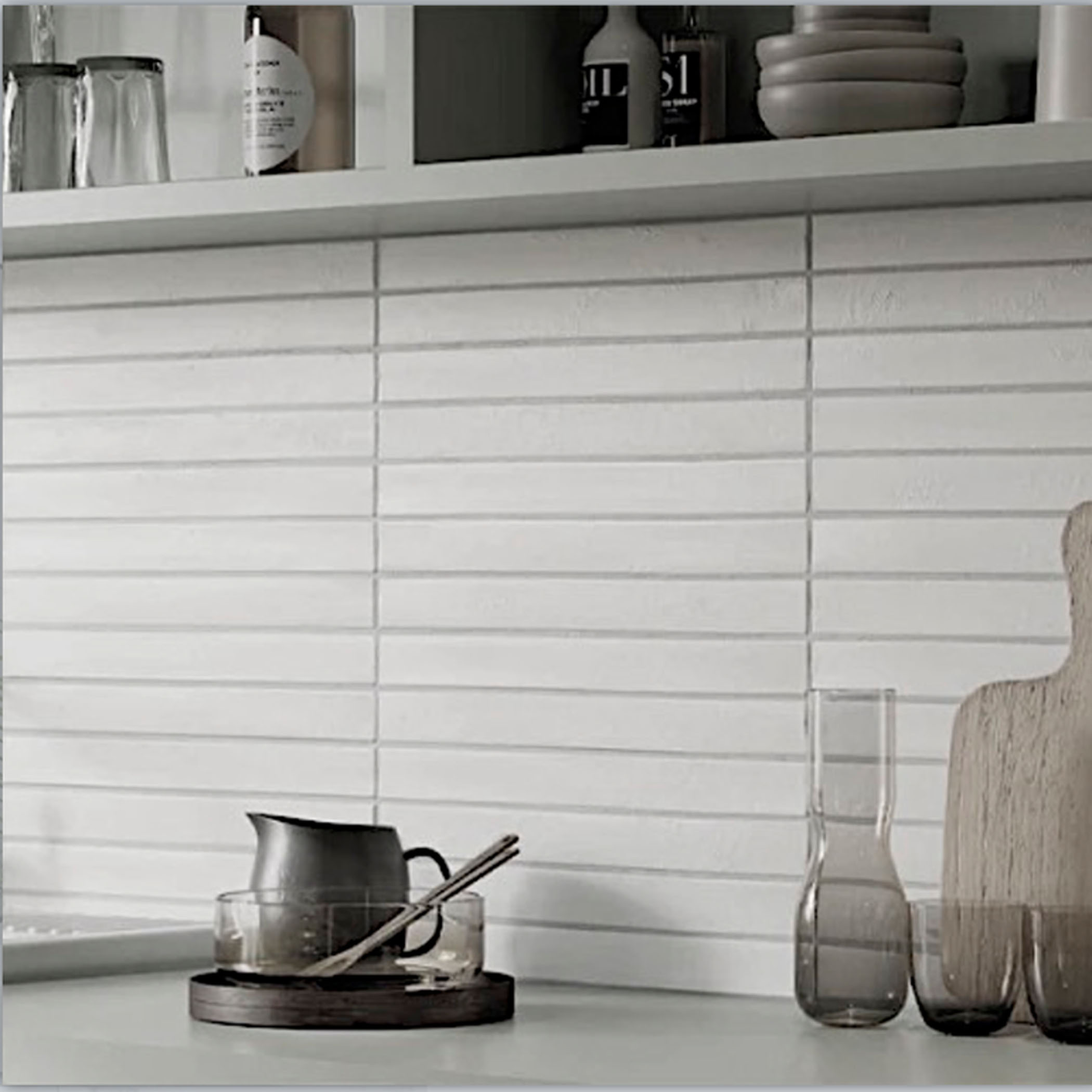 Nolita Extra Slim Porcelain Subway Tile - White - Gallery Image
