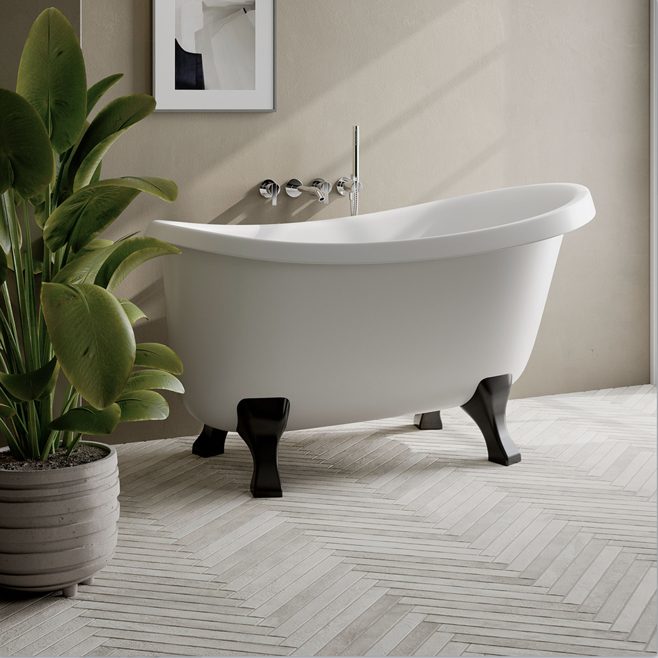 Nolita Extra Slim Porcelain Subway Tile - Pearl - Gallery Image