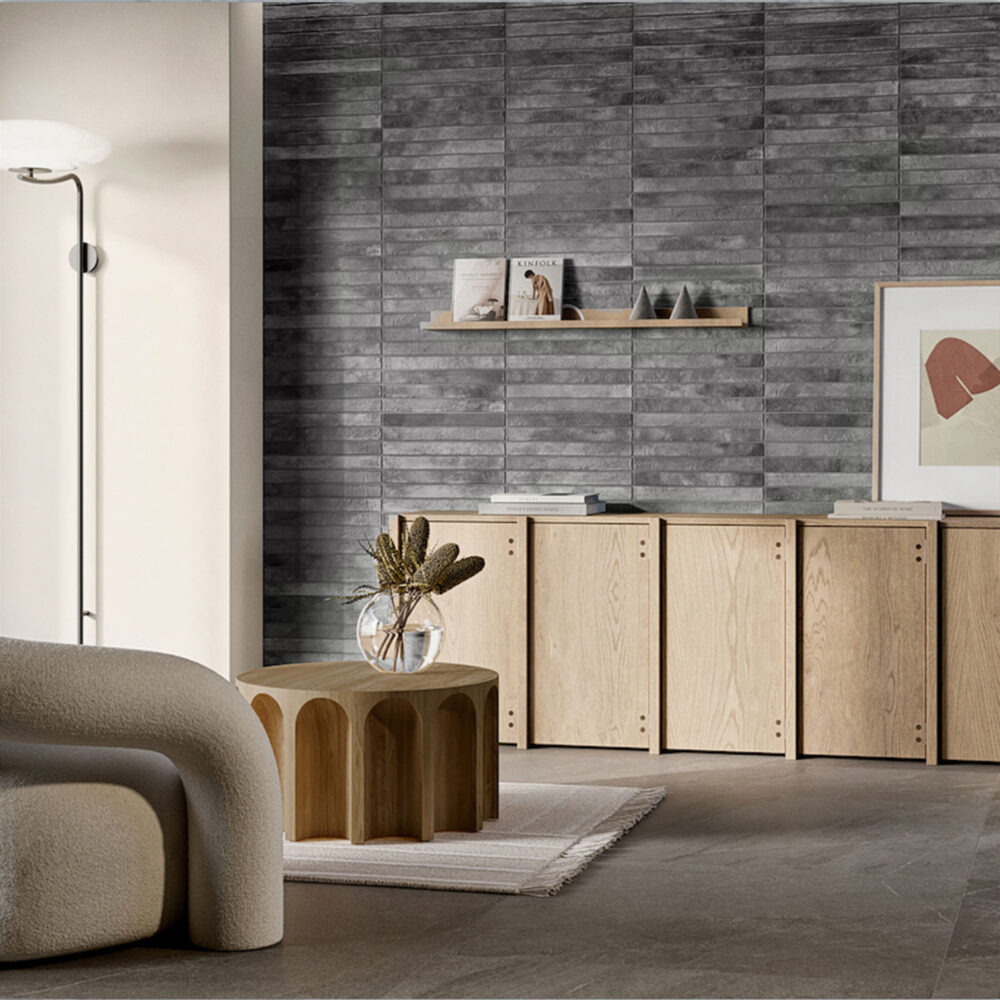 Nolita Extra Slim Porcelain Subway Tile - Charcoal - Gallery Image