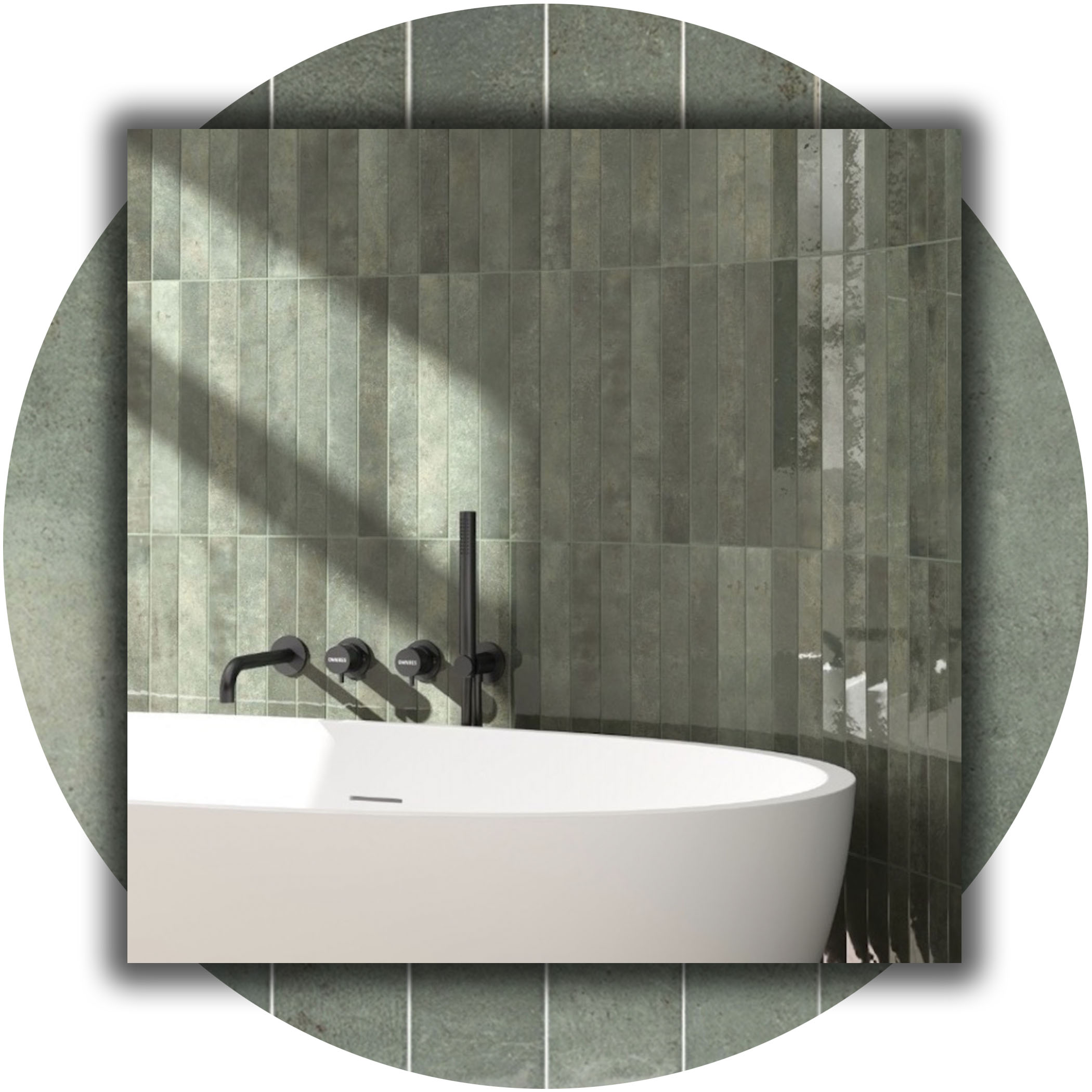 Verticale Extra Slim Porcelain Subway Tile - Oakmoss Product Image