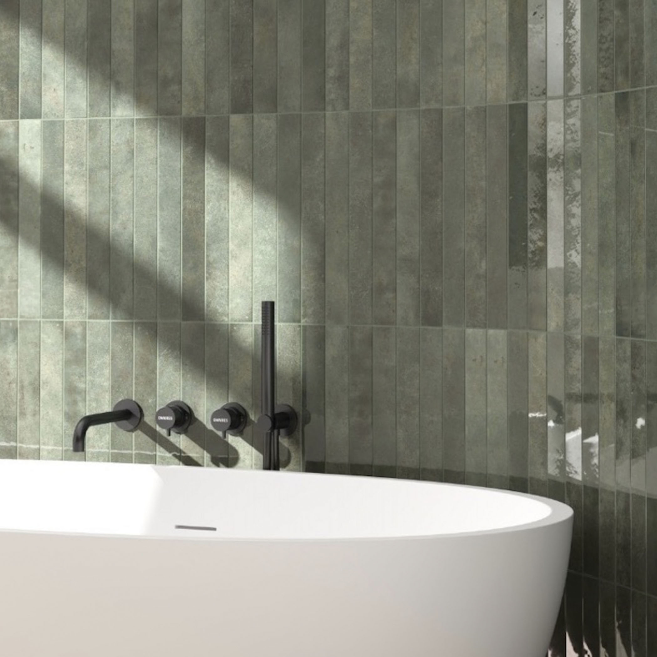 Verticale Extra Slim Porcelain Subway Tile - Oakmoss Gallery Image