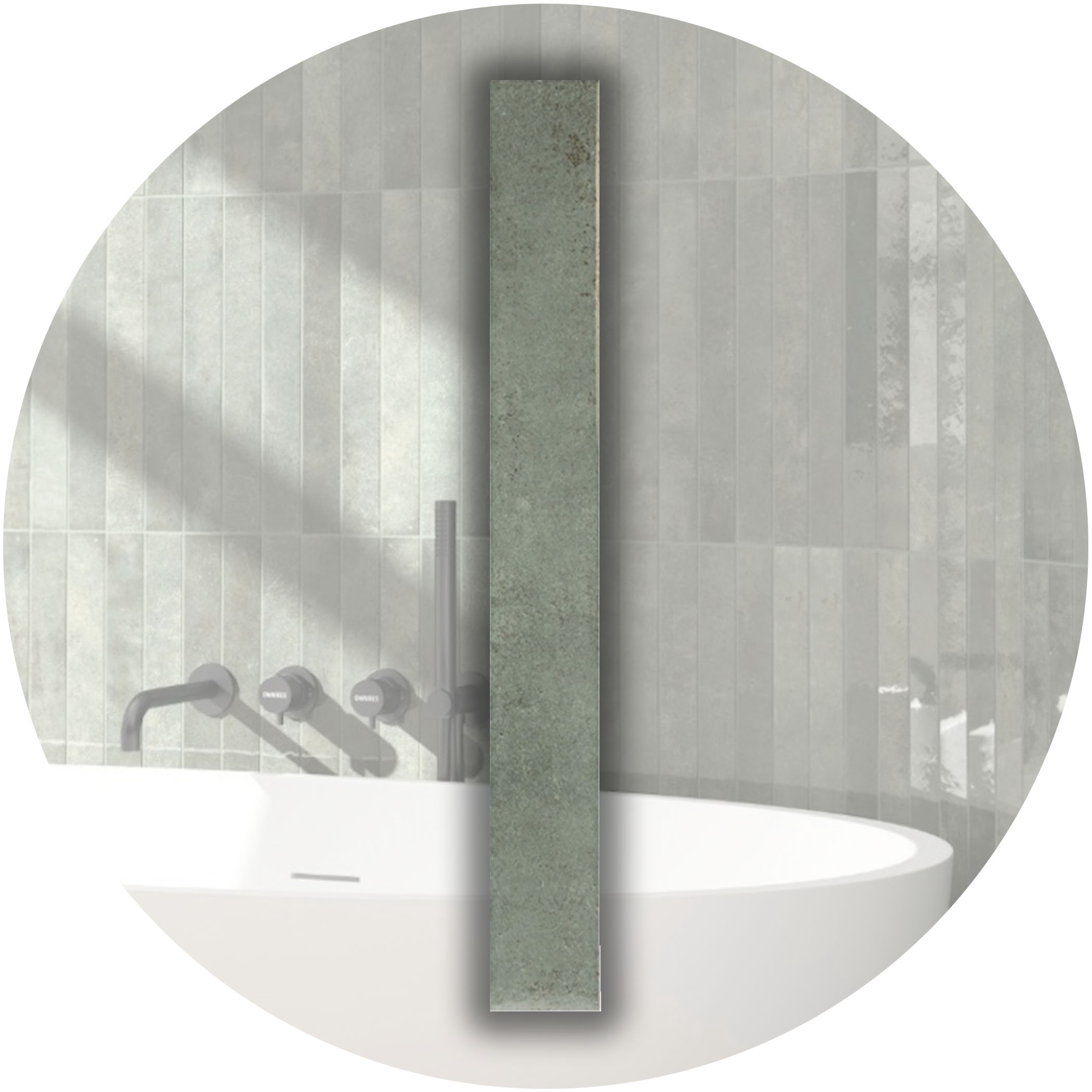 Verticale Extra Slim Porcelain Subway Tile - Oakmoss Gallery Image