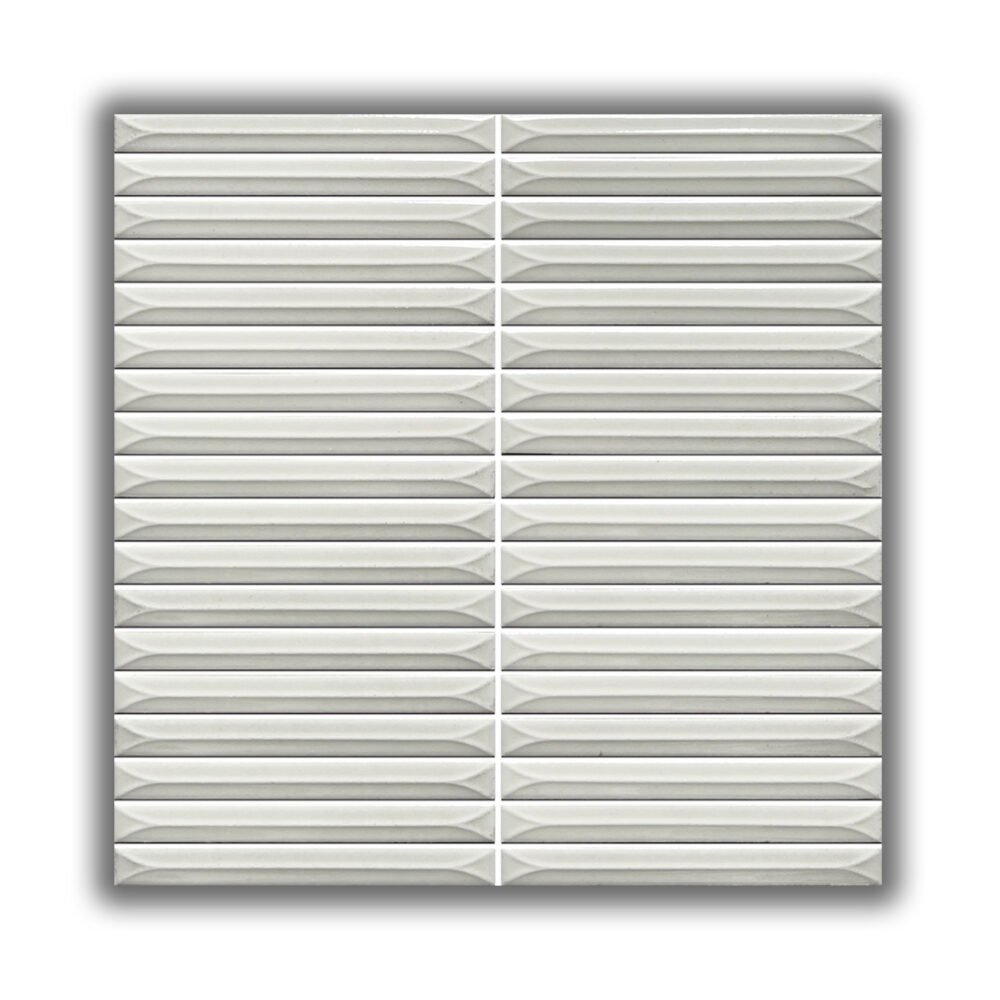 Ukibori Kit Kat Gloss Feature Tile - White - Gallery Image