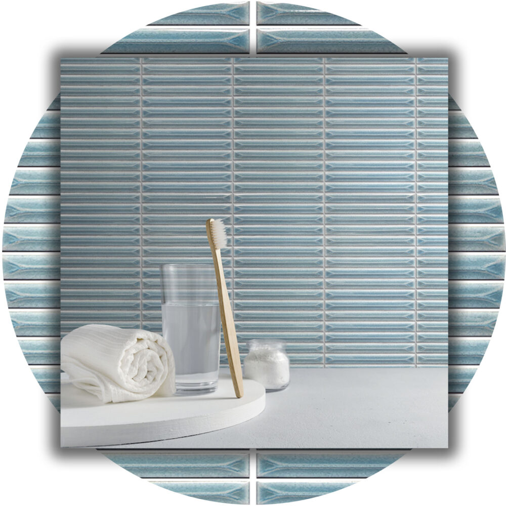Ukibori Kit Kat Gloss Feature Tile - Water - Product Image