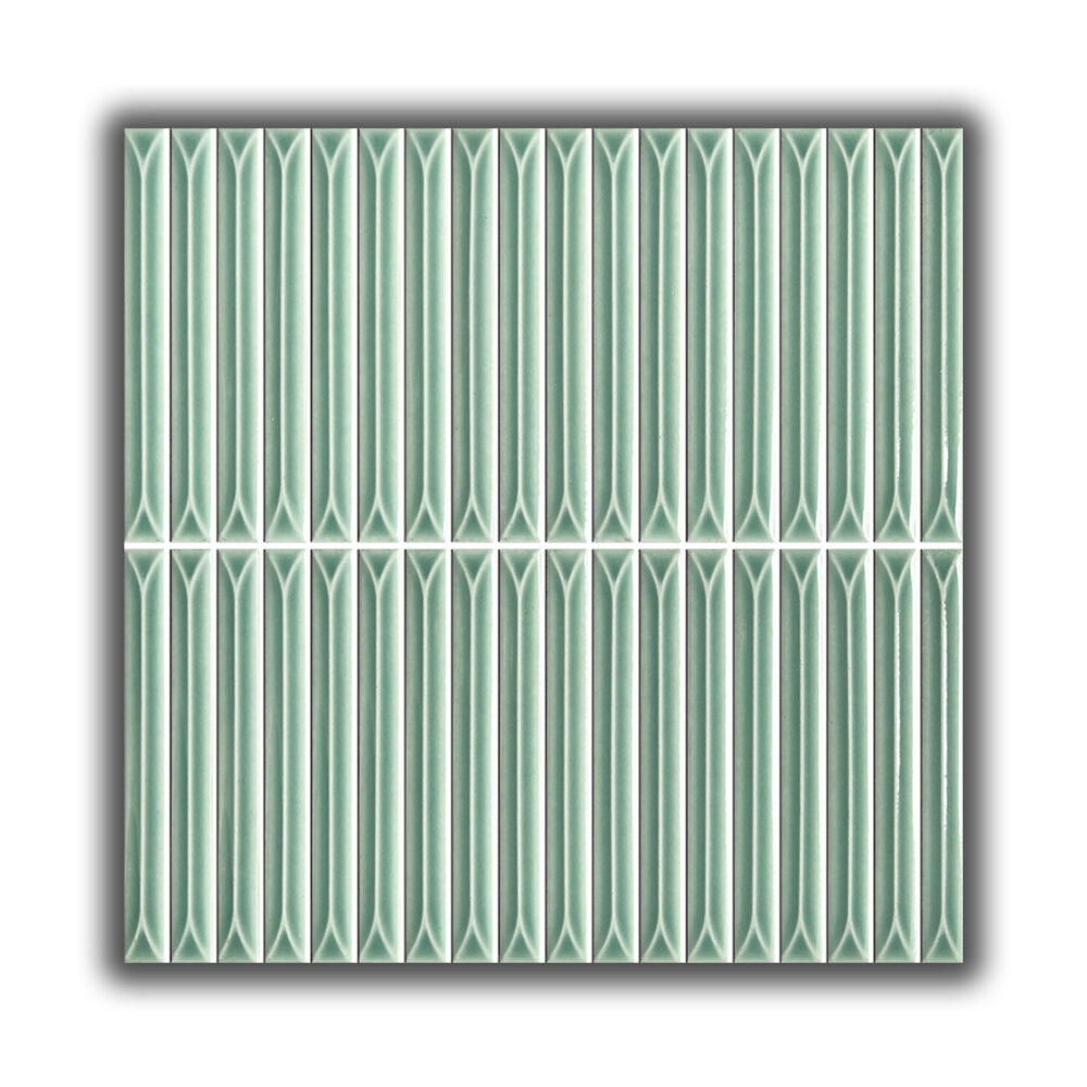 Ukibori Kit Kat Gloss Feature Tile - Sage - Gallery Image