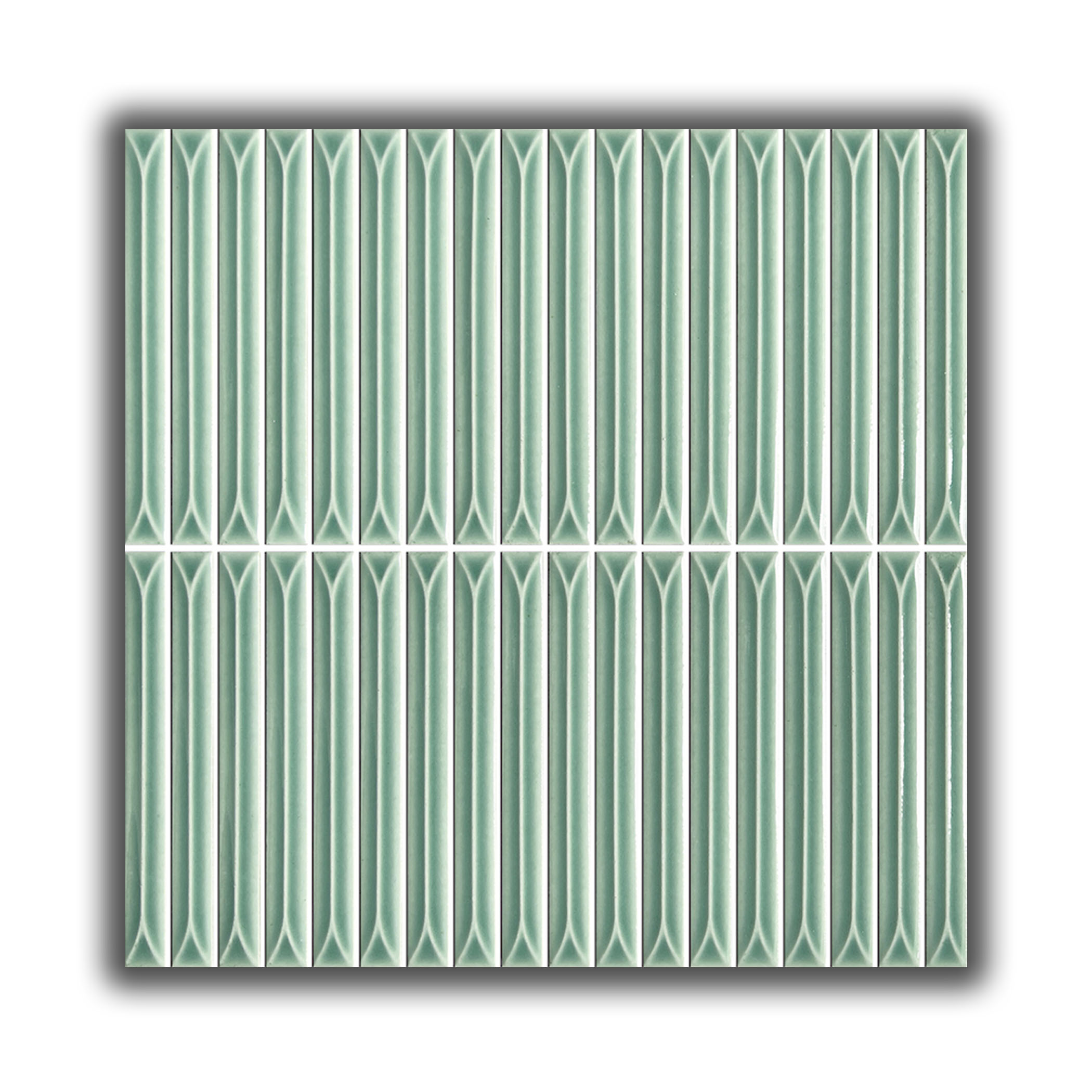 Ukibori Kit Kat Gloss Feature Tile - Sage - Gallery Image