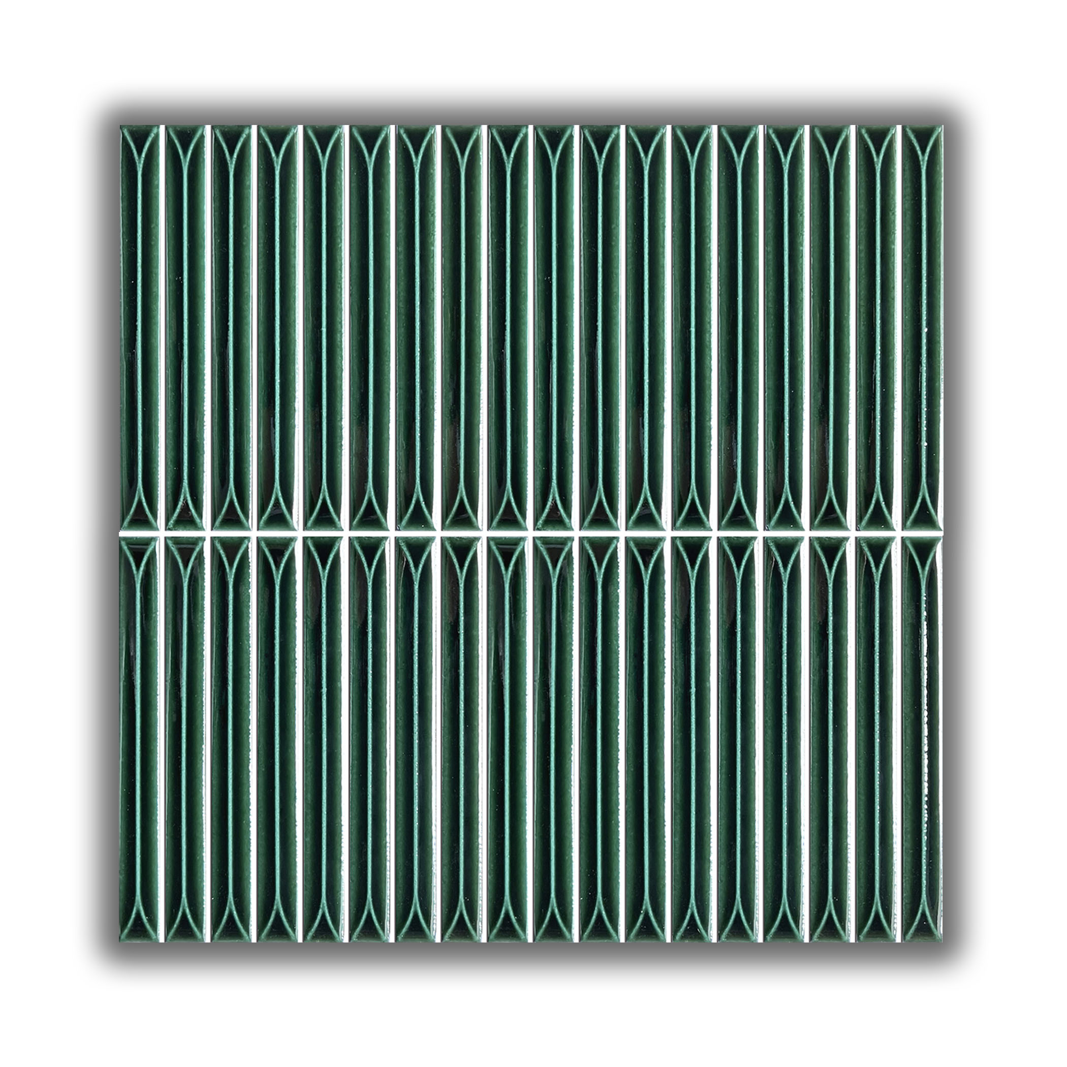 Ukibori Kit Kat Gloss Feature Tile - Green - Gallery Image