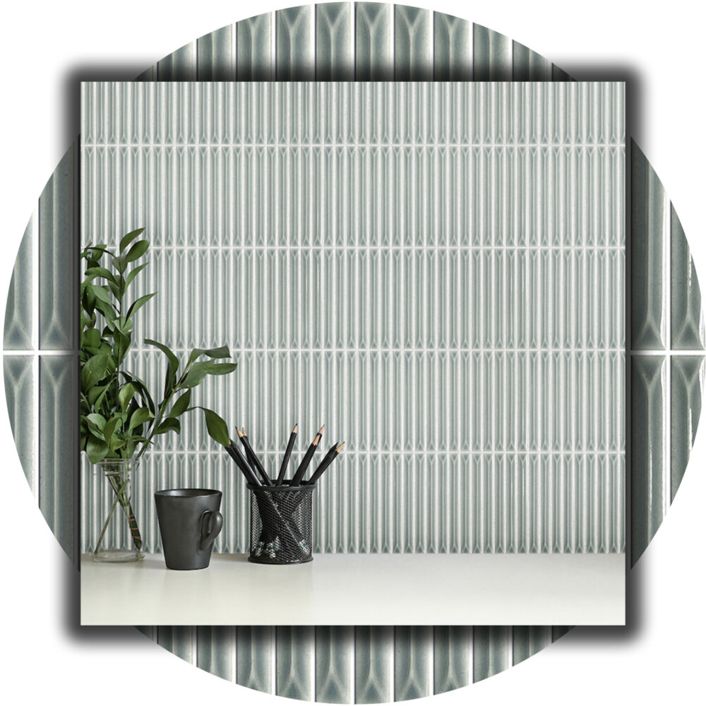 Ukibori Kit Kat Gloss Feature Tile - Light Grey - Product Image