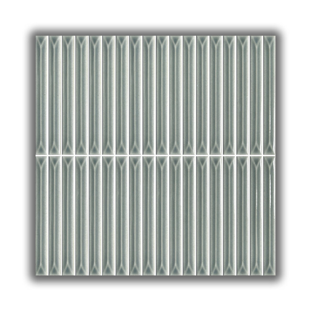 Ukibori Kit Kat Gloss Feature Tile - Light Grey - Gallery Image