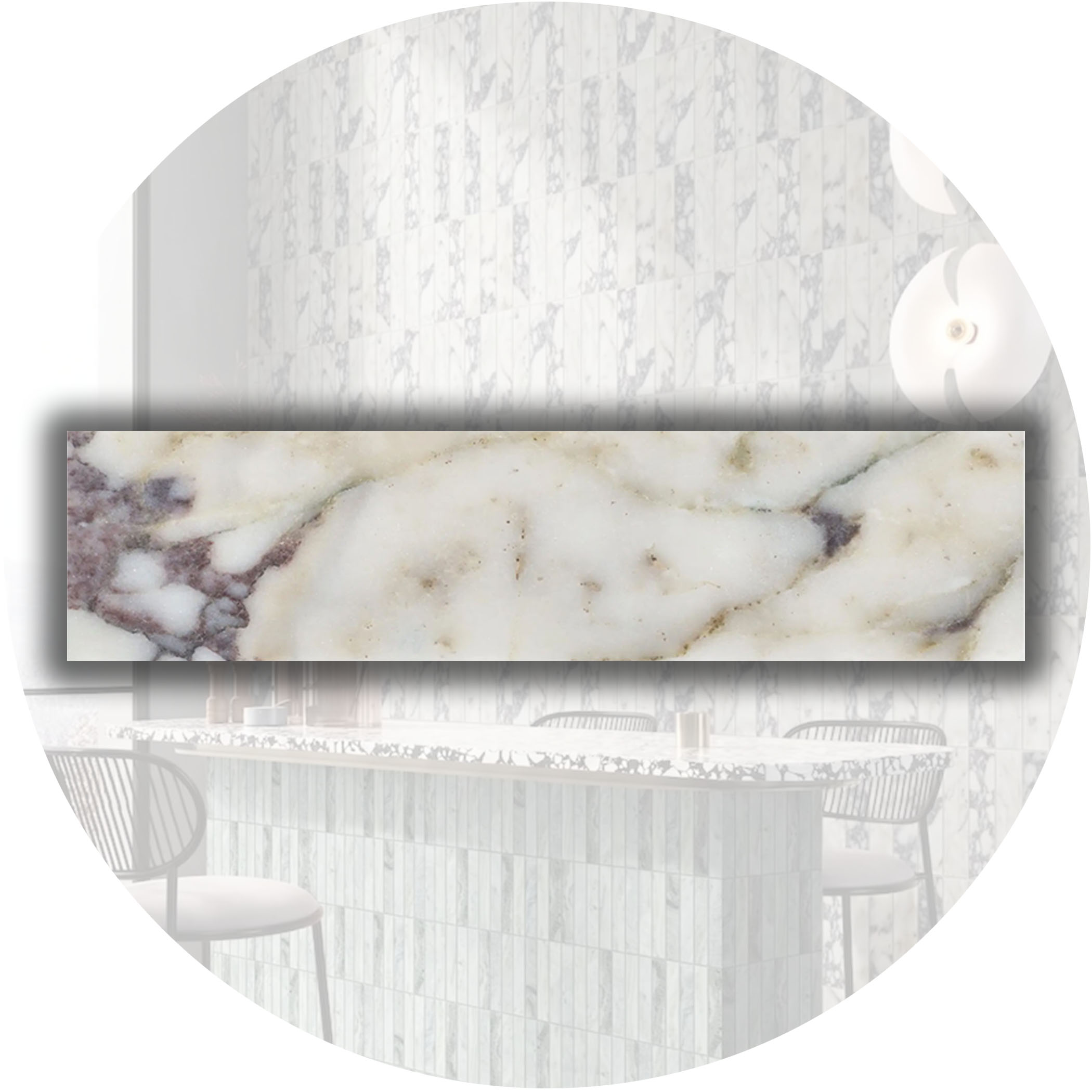 Elementa Natural Stone Subway Tile - Calacatta Viola