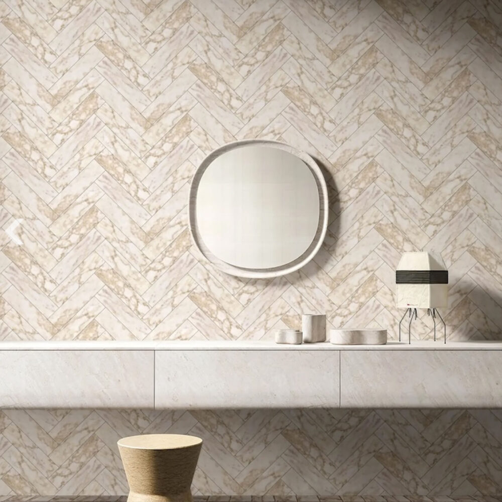 Elementa Natural Stone Subway Tile - Calacatta Gold - Gallery Image