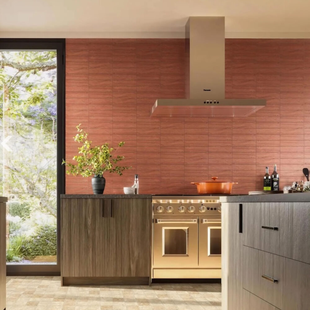 Elementa Natural Stone Subway Tile - Travertine Red - Gallery Image