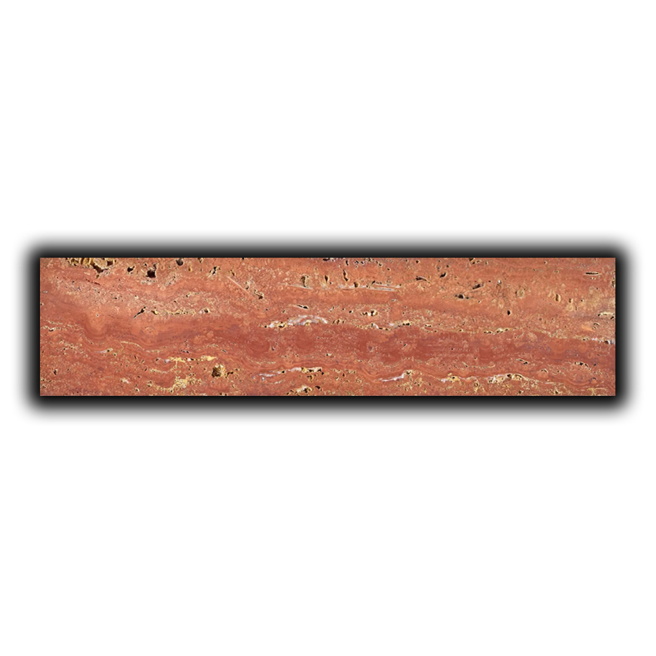Elementa Natural Stone Subway Tile - Travertine Red - Gallery Image