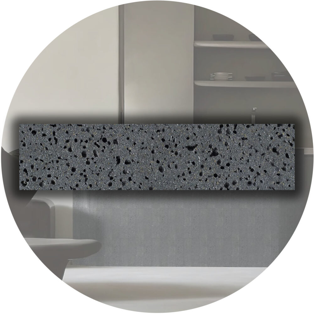 Elementa Natural Stone Subway Tile - Travertine Black - Gallery Image