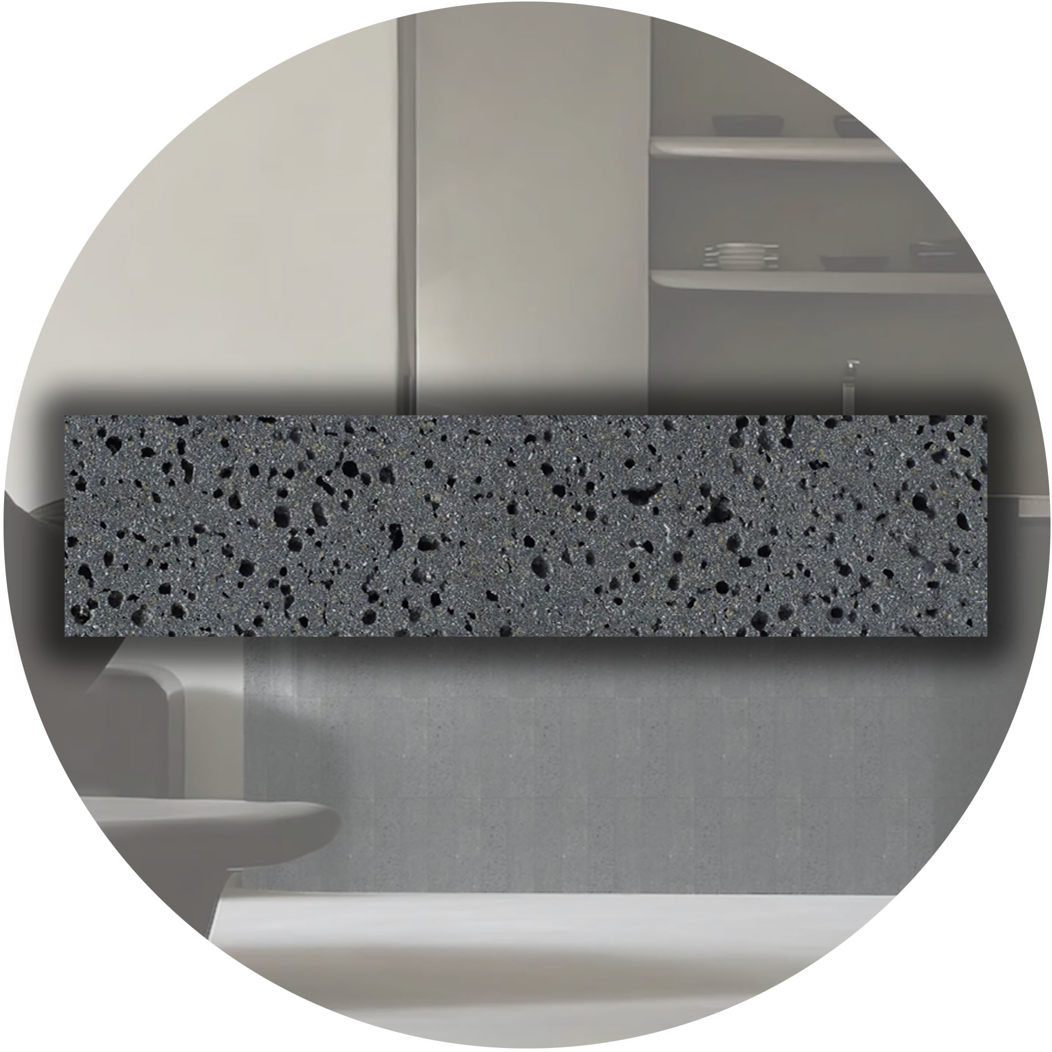 Elementa Natural Stone Subway Tile - Travertine Black - Gallery Image