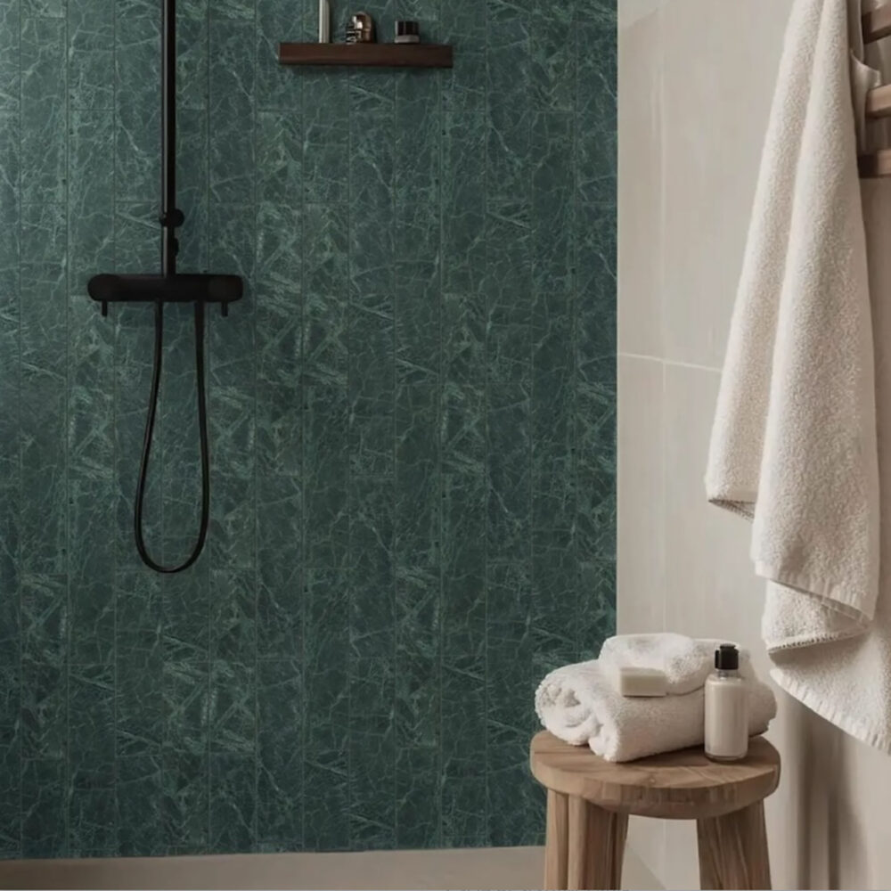 Elementa Natural Stone Subway Tile - Verde Alpi - Gallery Image