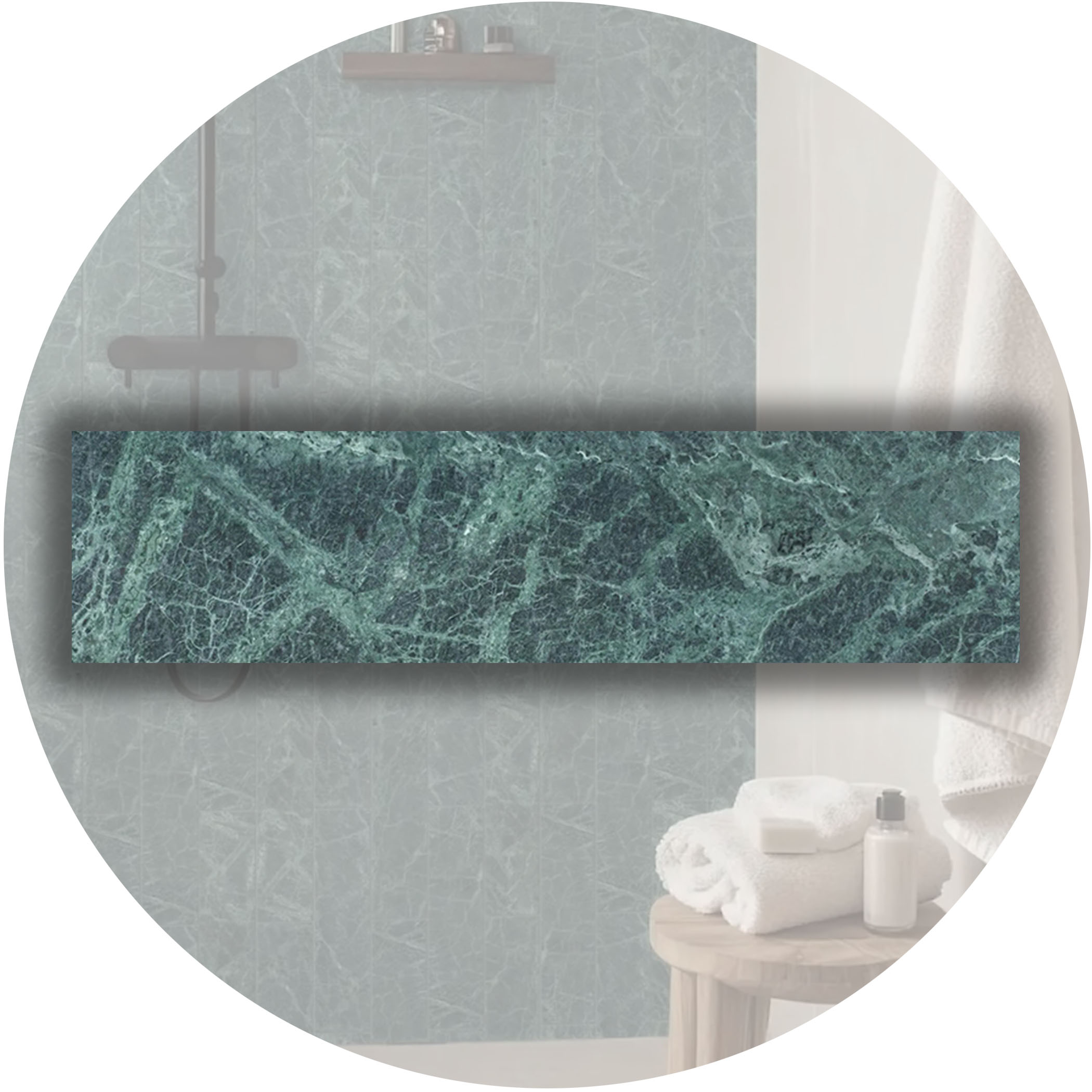 Elementa Natural Stone Subway Tile - Verde Alpi - Gallery Image