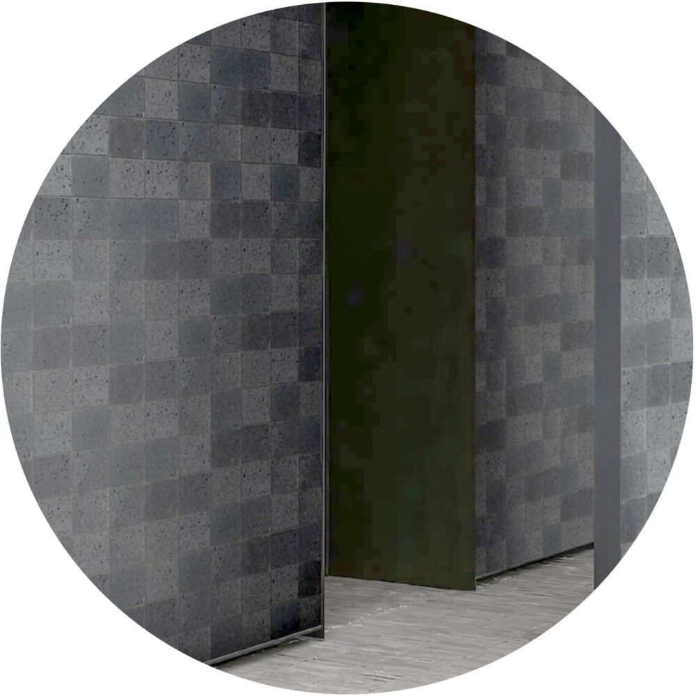 Elementa Natural Stone Square Tile - Travertine Black - Gallery Image