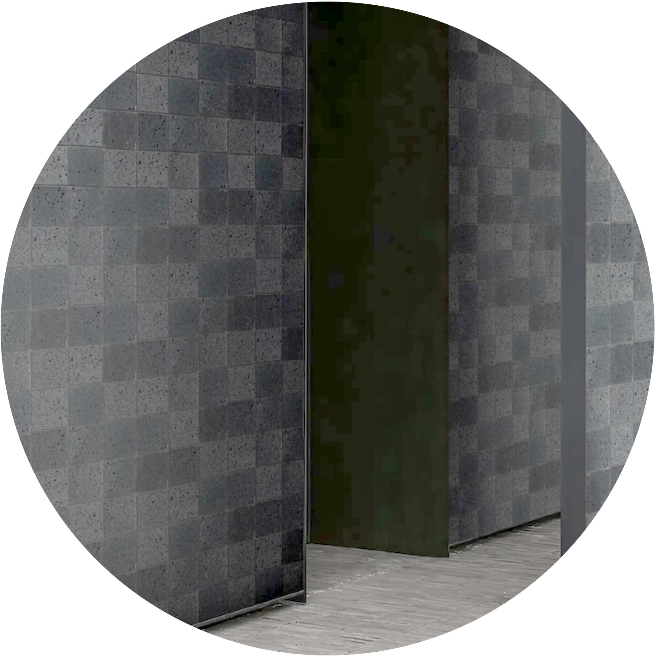 Elementa Natural Stone Square Tile - Travertine Black - Gallery Image