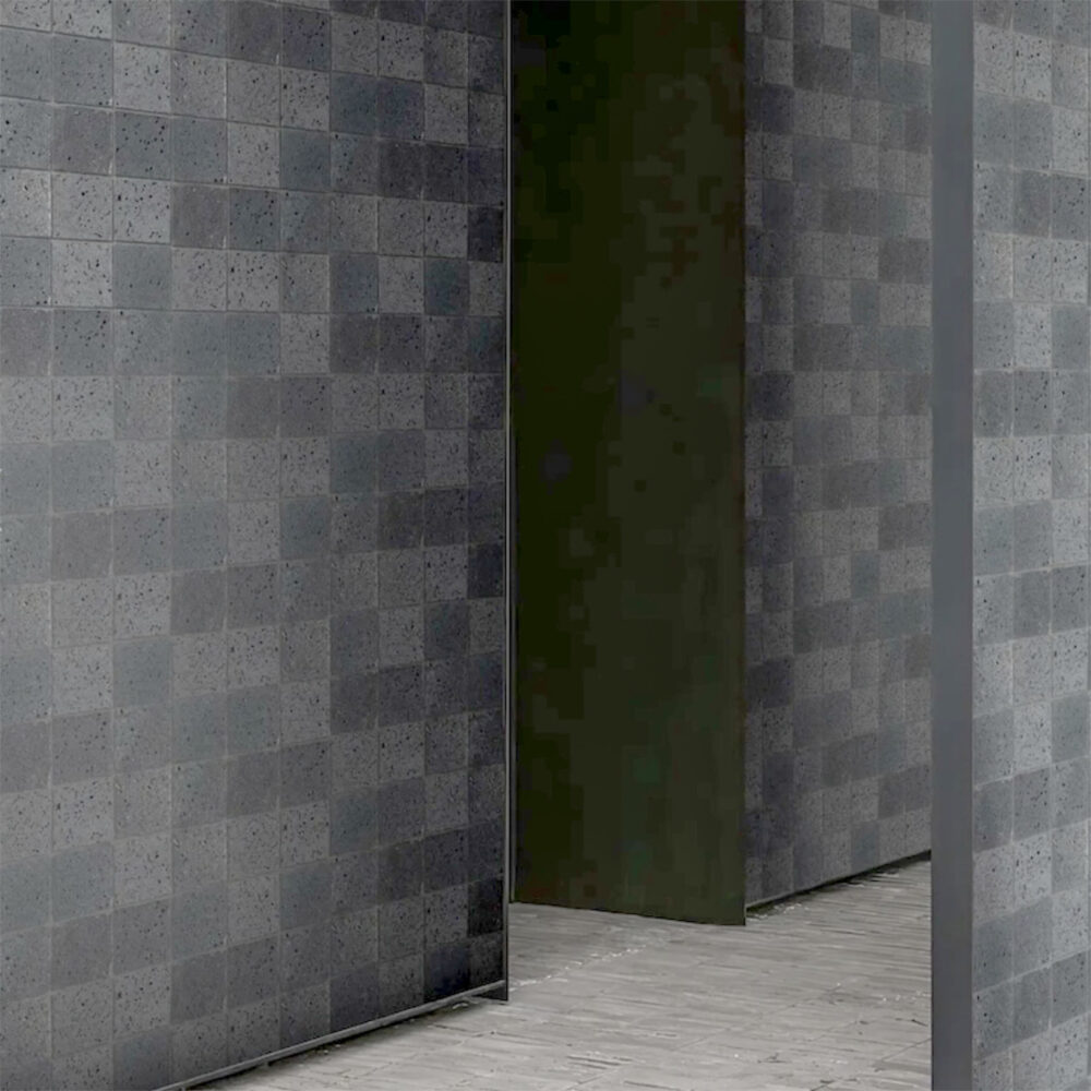 Elementa Natural Stone Square Tile - Travertine Black - Gallery Image